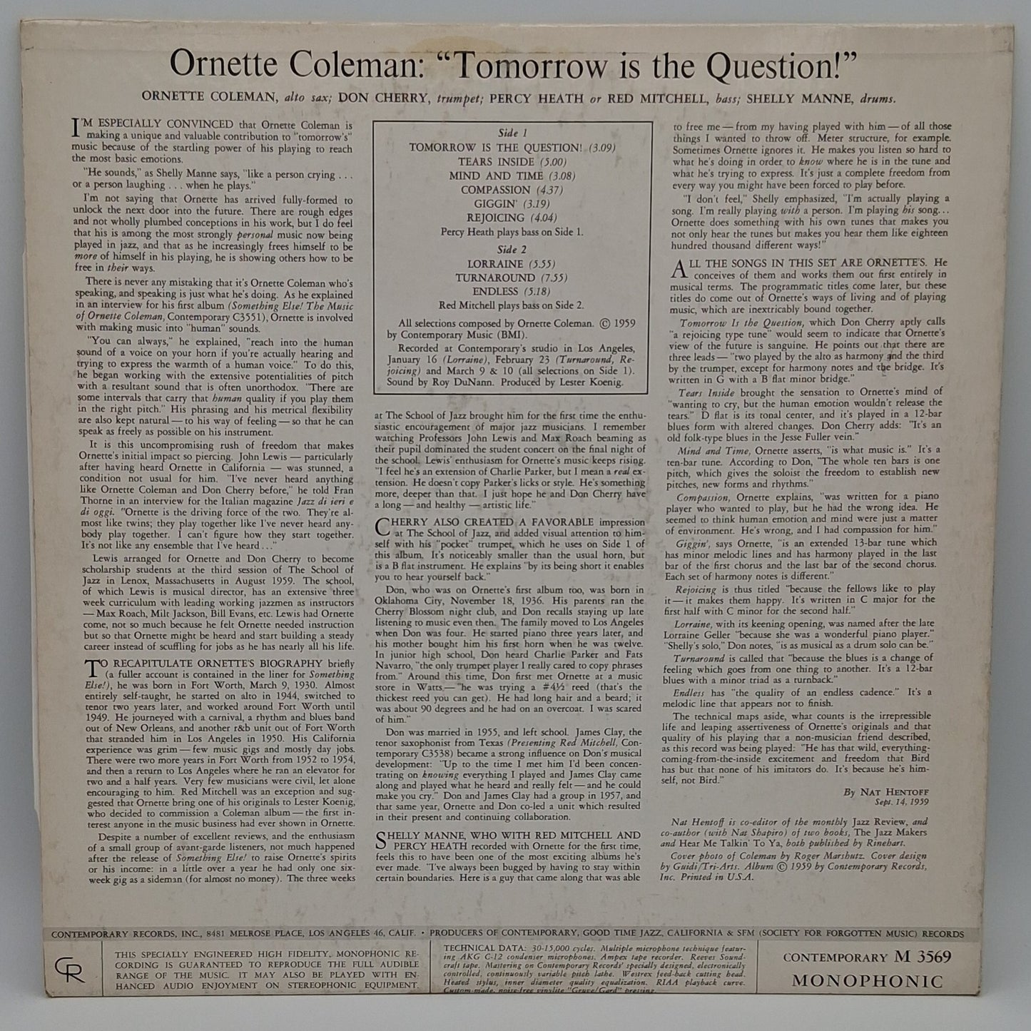 Ornette Coleman – Tomorrow Is The Question!