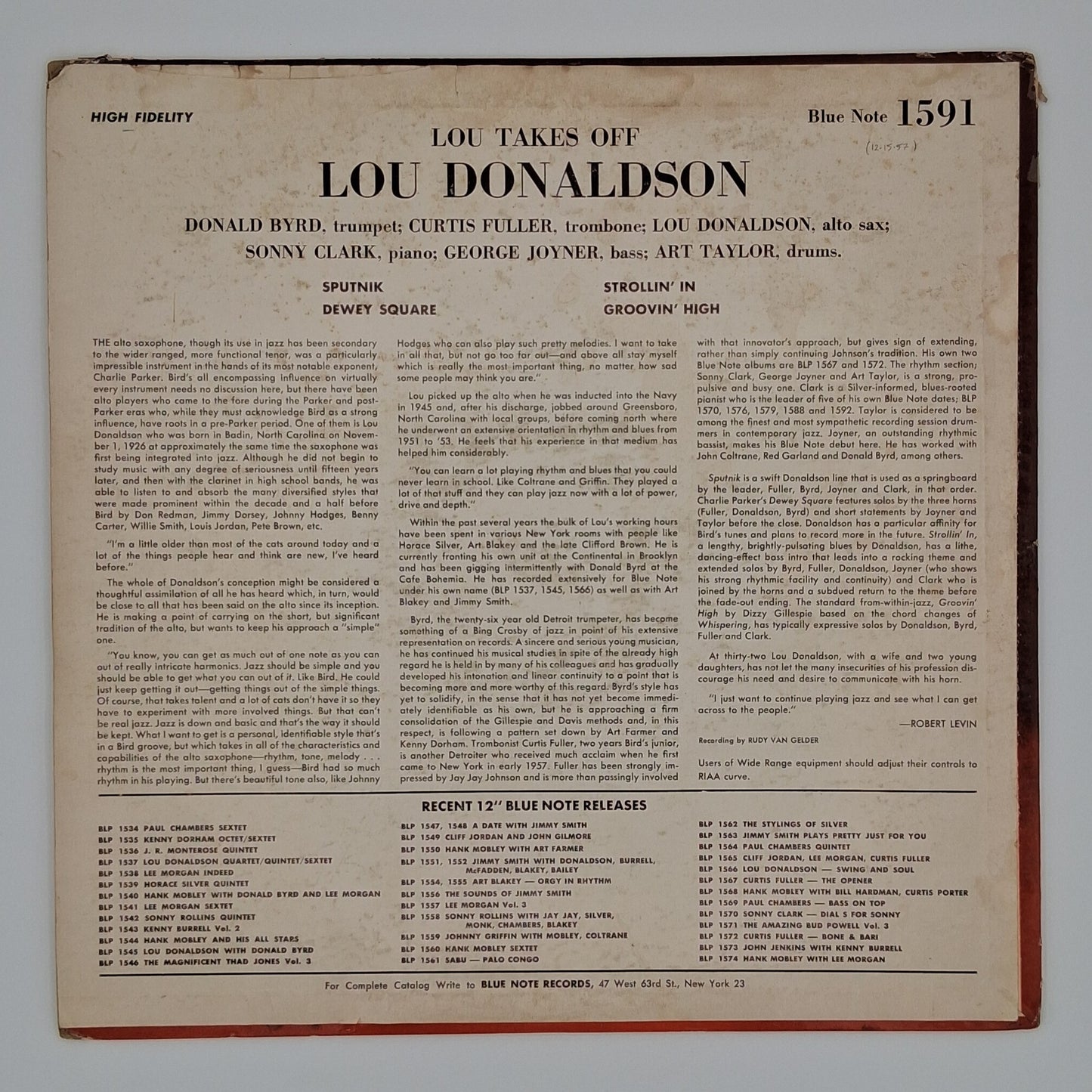 Lou Donaldson – Lou Takes Off