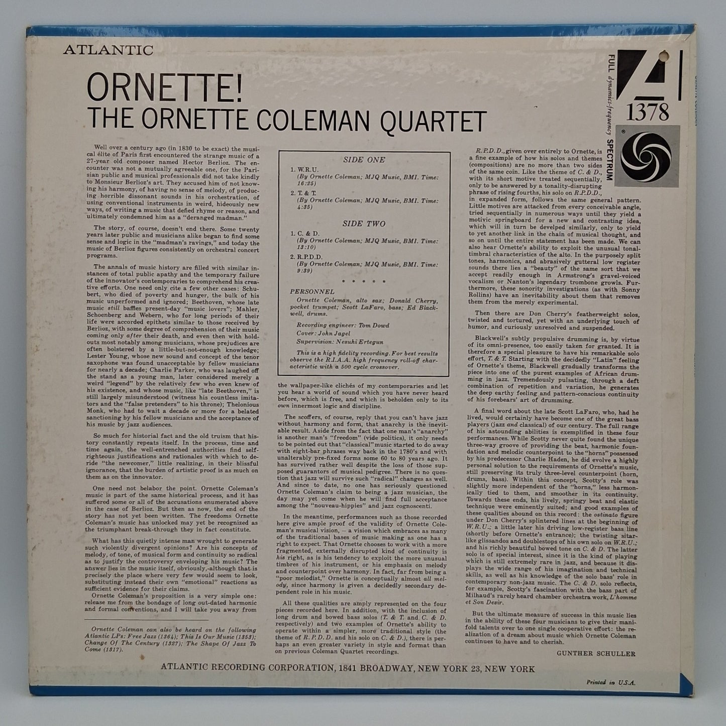 The Ornette Coleman Quartet – Ornette!