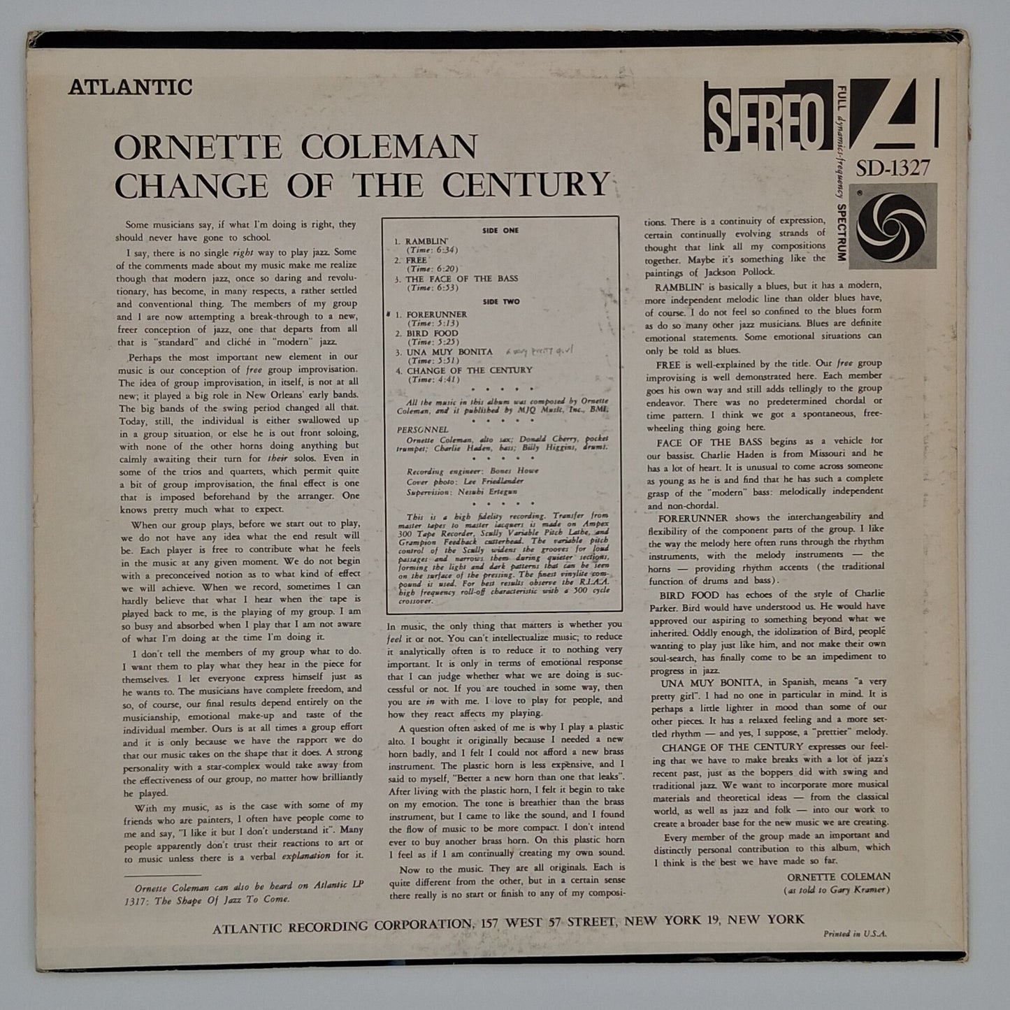 Ornette Coleman – Change Of The Century