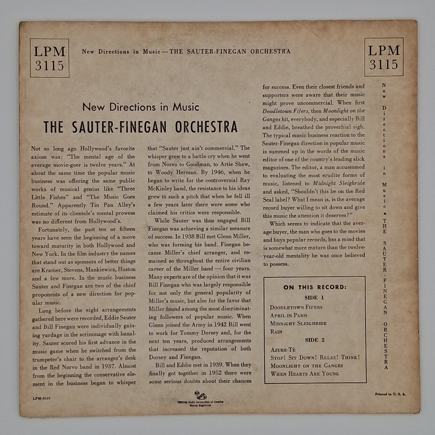 The Sauter-Finegan Orchestra – New Directions In Music