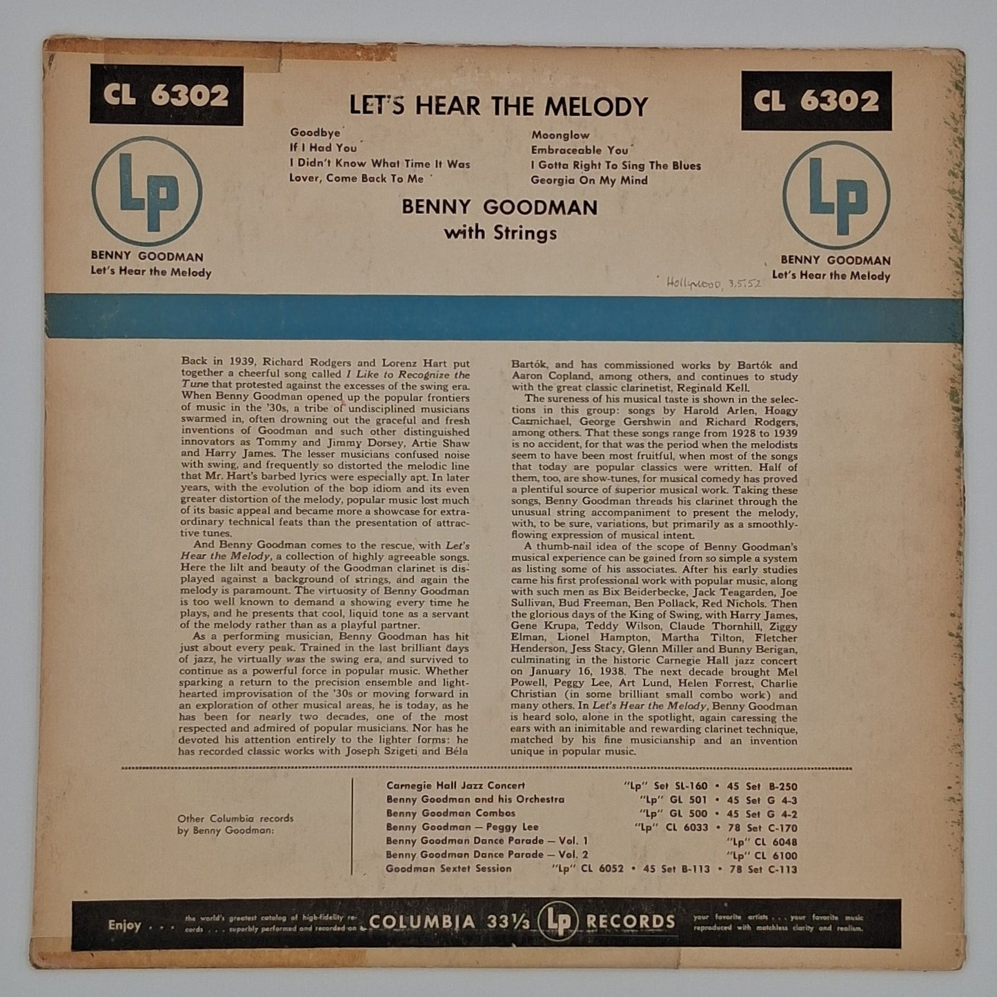 Benny Goodman – Let's Hear The Melody