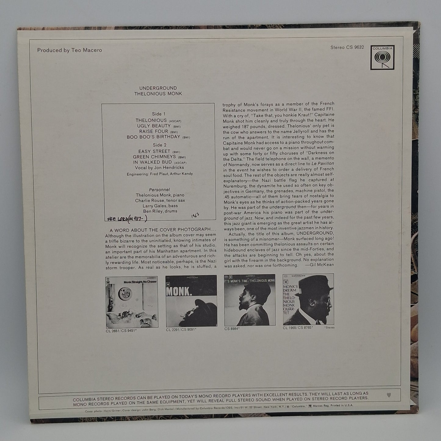 Thelonious Monk – Underground