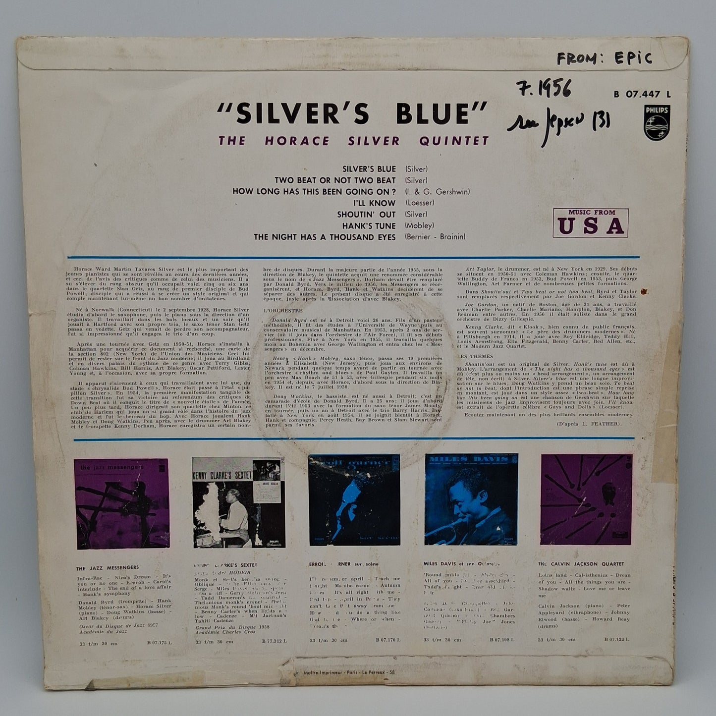 The Horace Silver Quintet – Silver's Blue
