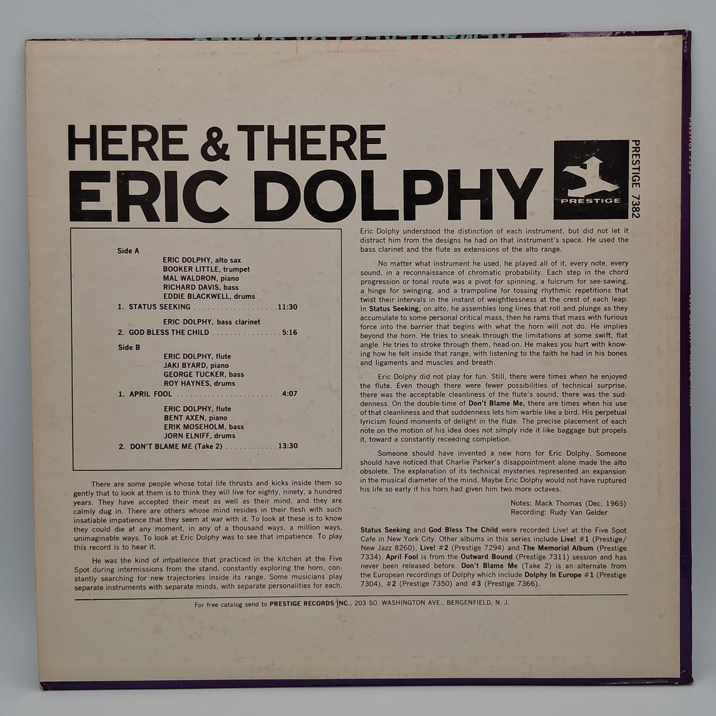 Eric Dolphy – Here And There