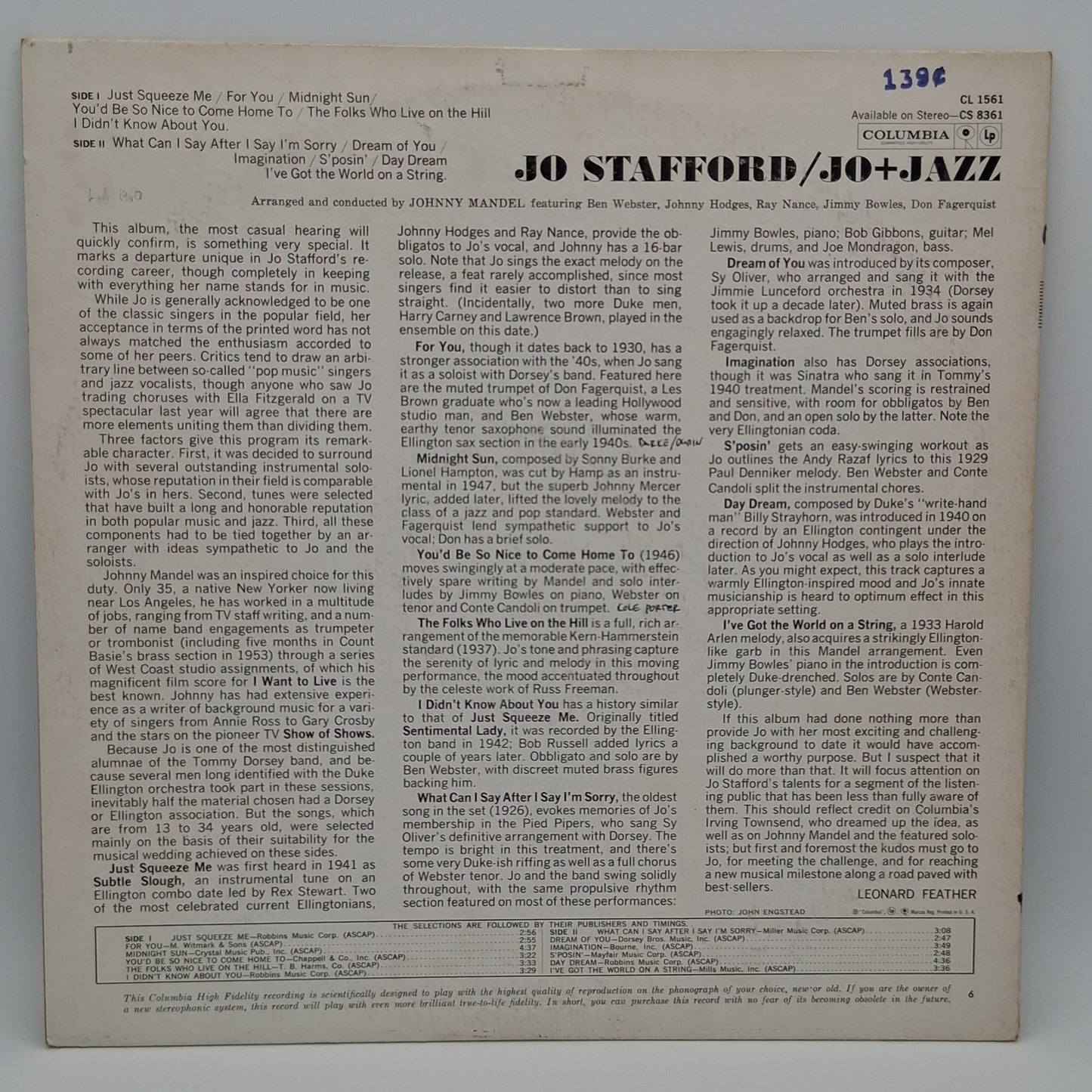 Jo Stafford – Jo + Jazz