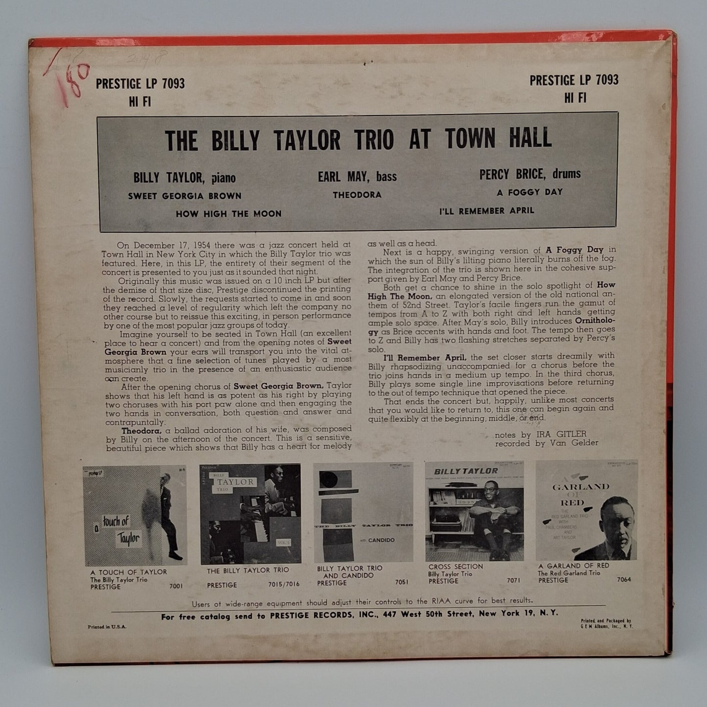 Billy Taylor Trio – At Town Hall