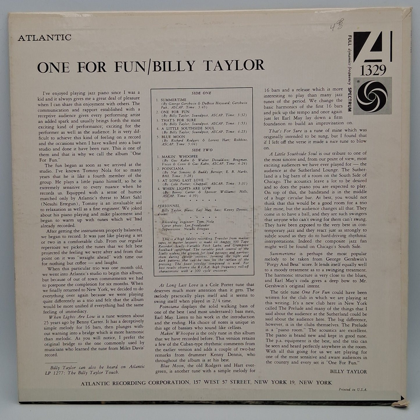 Billy Taylor – One For Fun