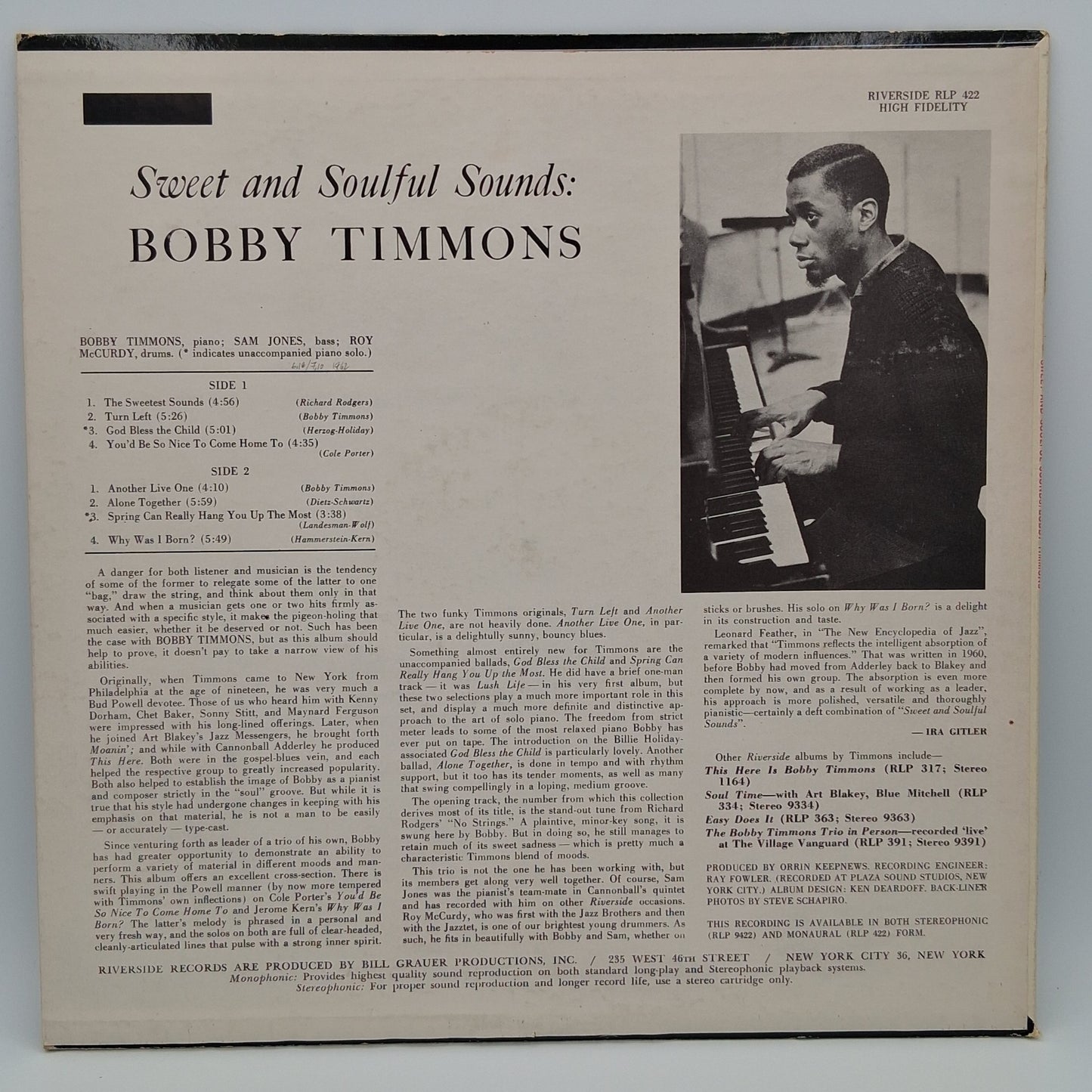 Bobby Timmons – Sweet And Soulful Sounds