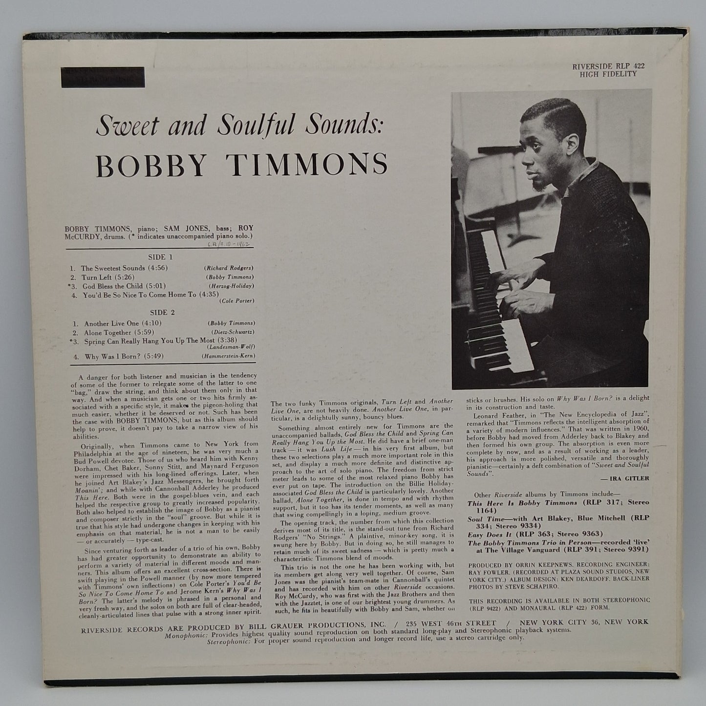 Bobby Timmons – Sweet And Soulful Sounds