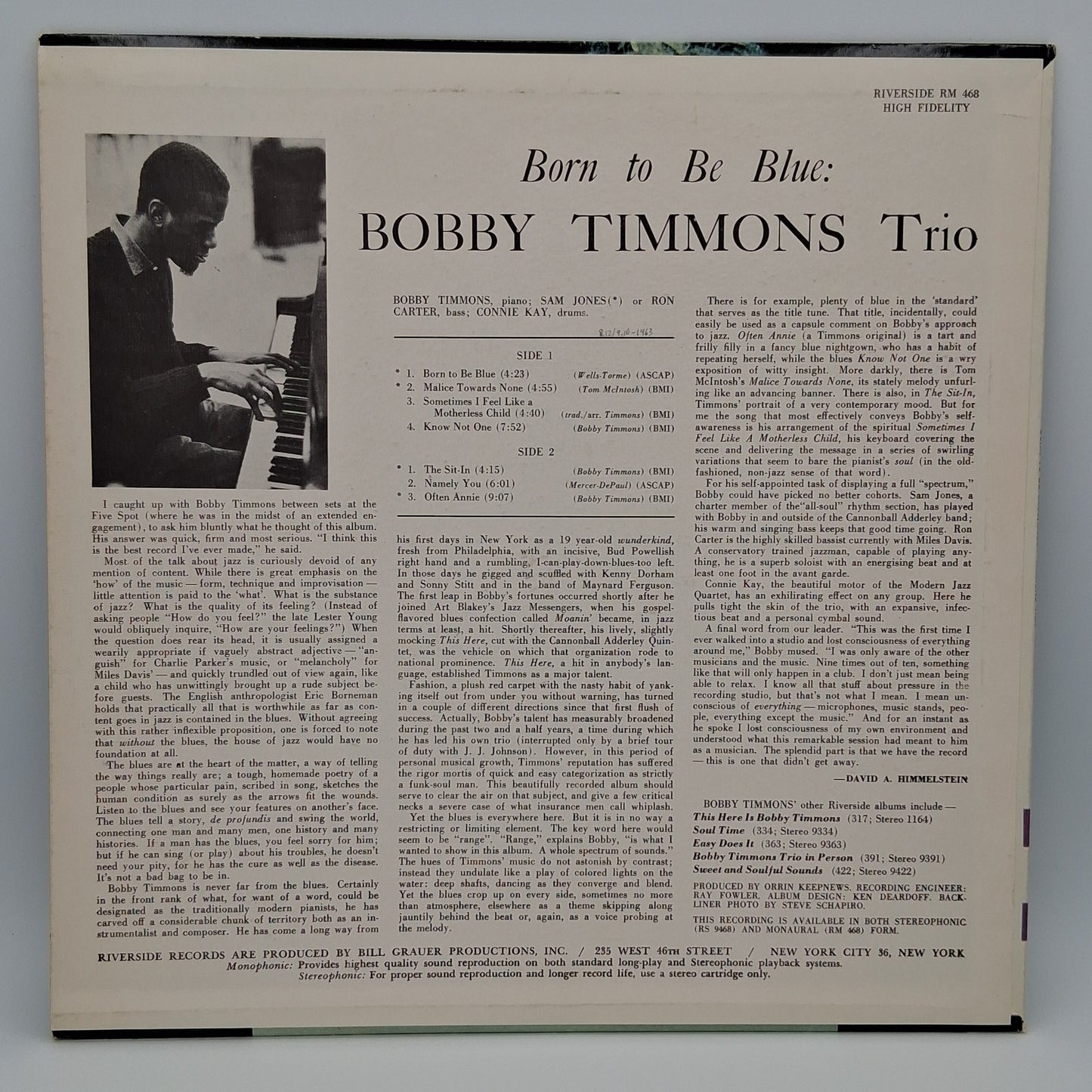Bobby Timmons Trio – Born To Be Blue!