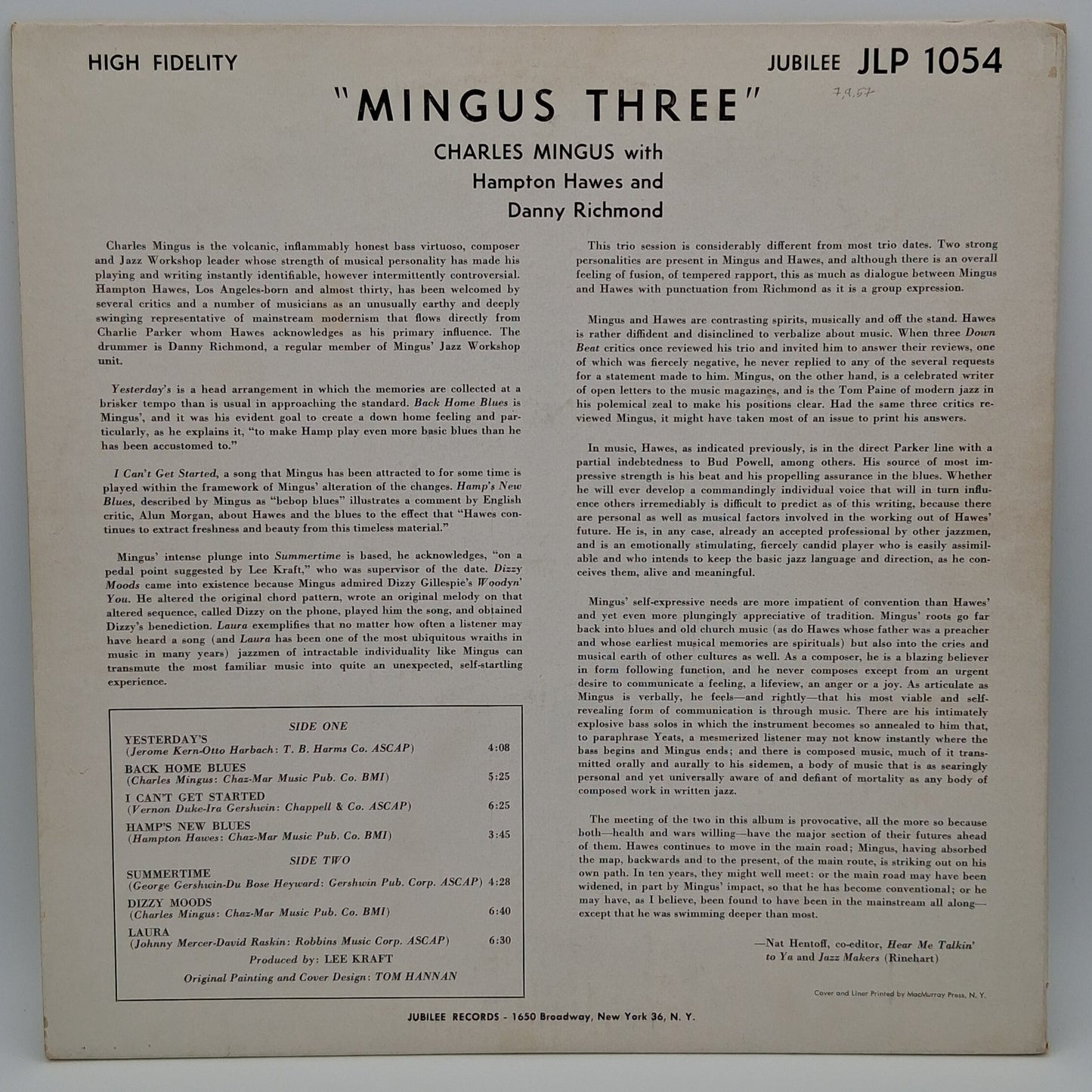 Charles Mingus With Hampton Hawes & Danny Richmond – Mingus Three