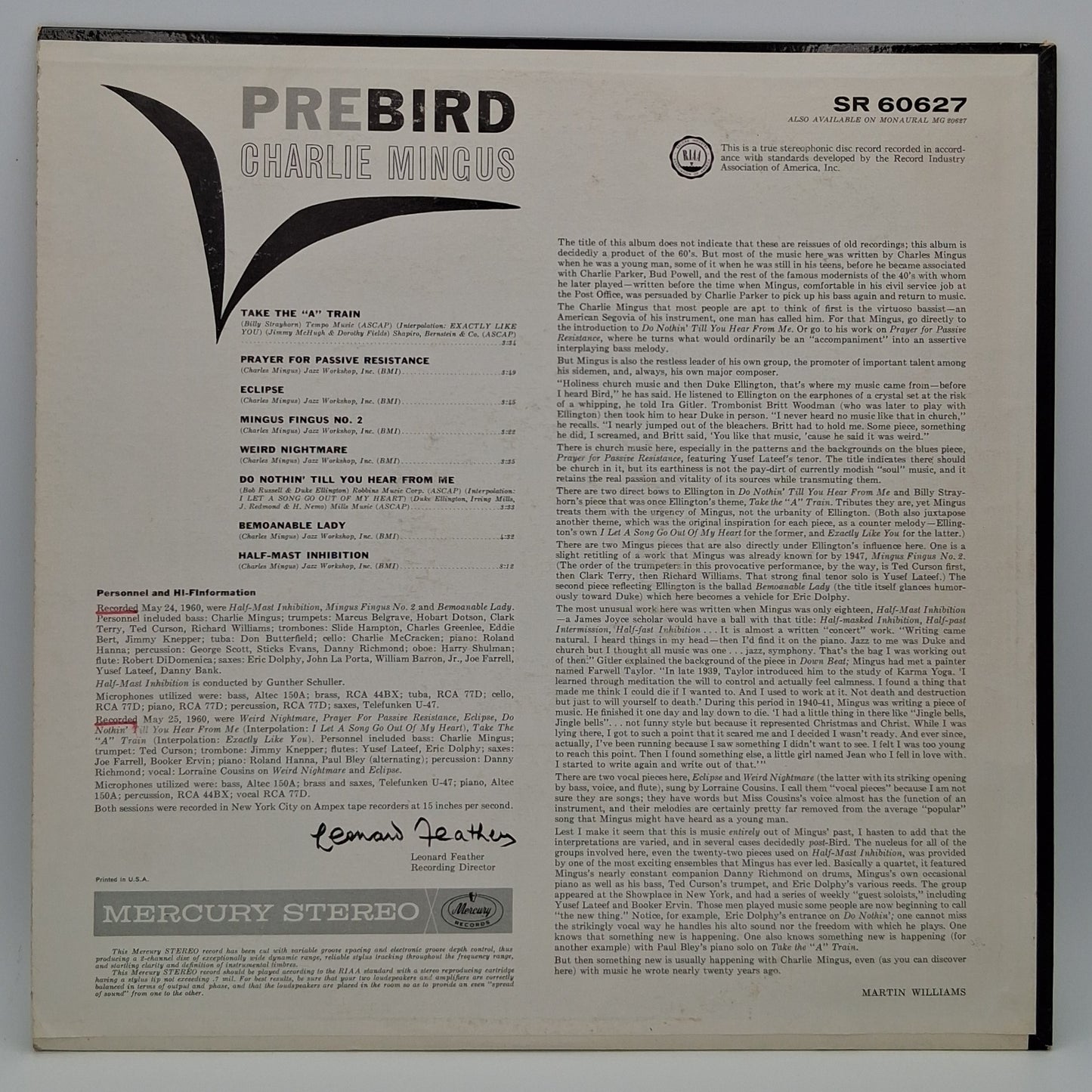 Charlie Mingus – Pre-Bird