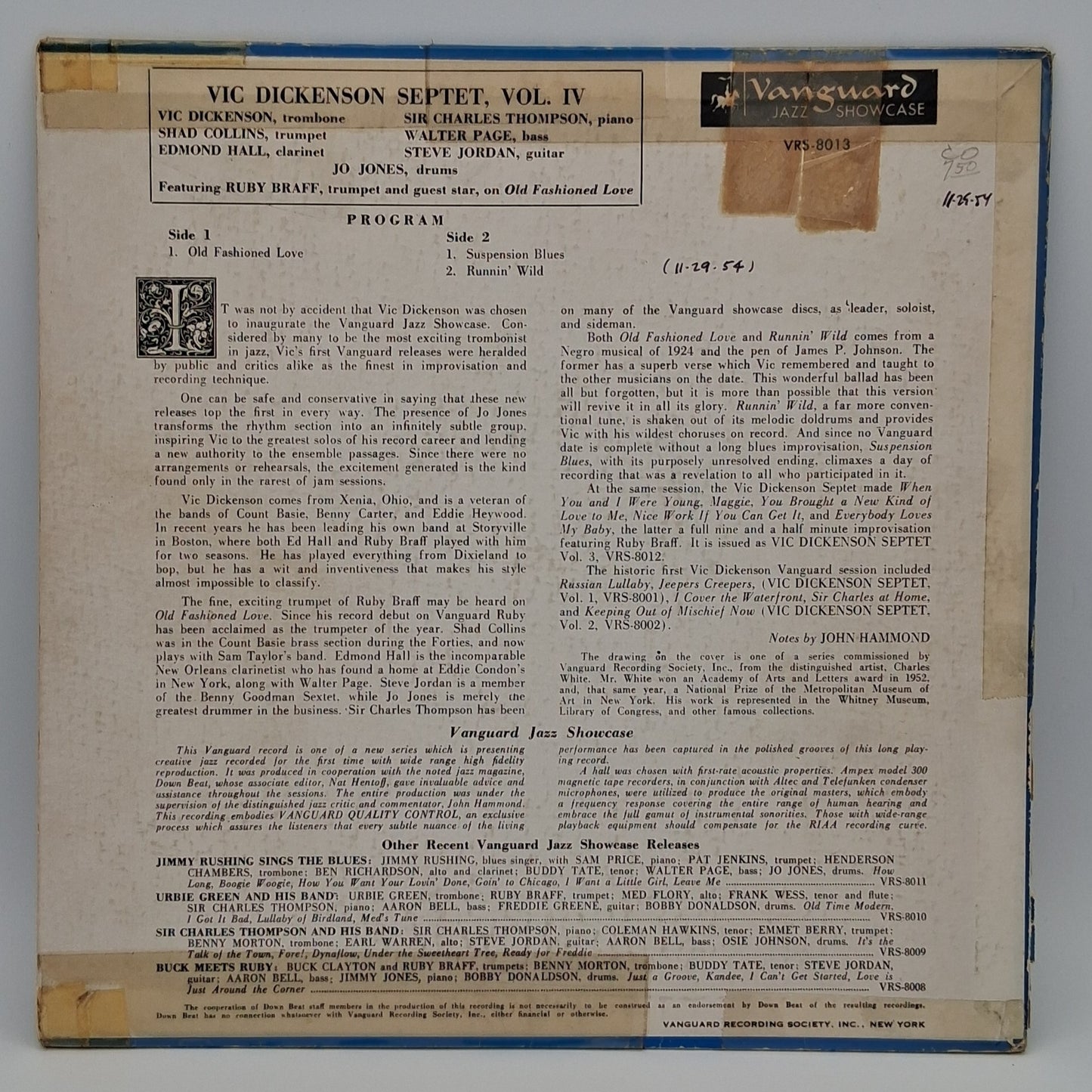 Vic Dickenson Septet – Vic Dickenson Septet Volume 4