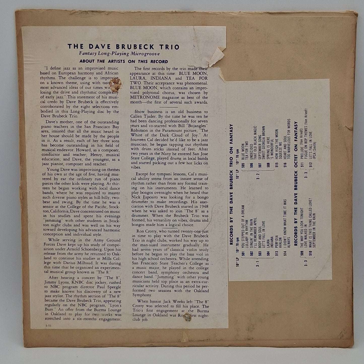 The Dave Brubeck Trio – Distinctive Rhythm Instrumentals