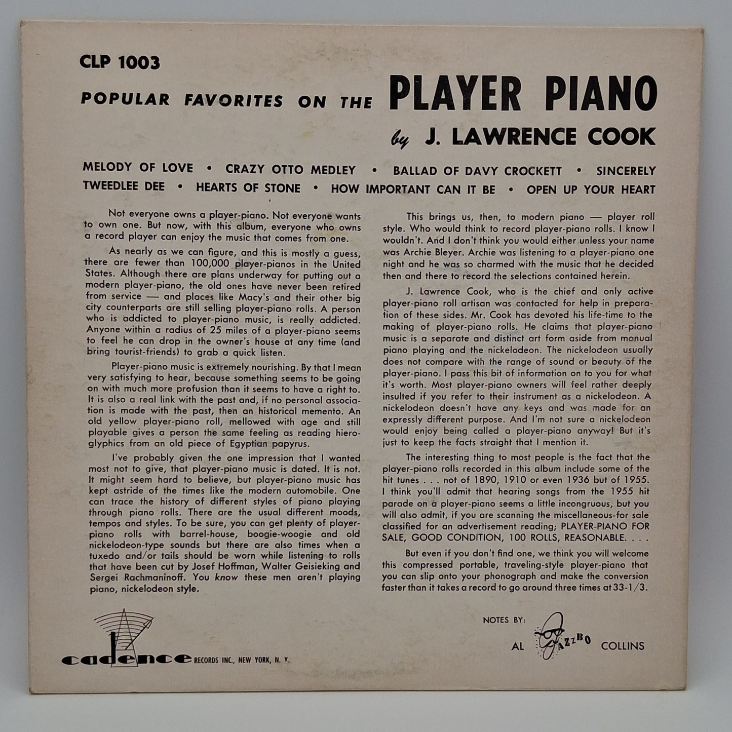 J. Lawrence Cook – Popular Favorites On The Player Piano
