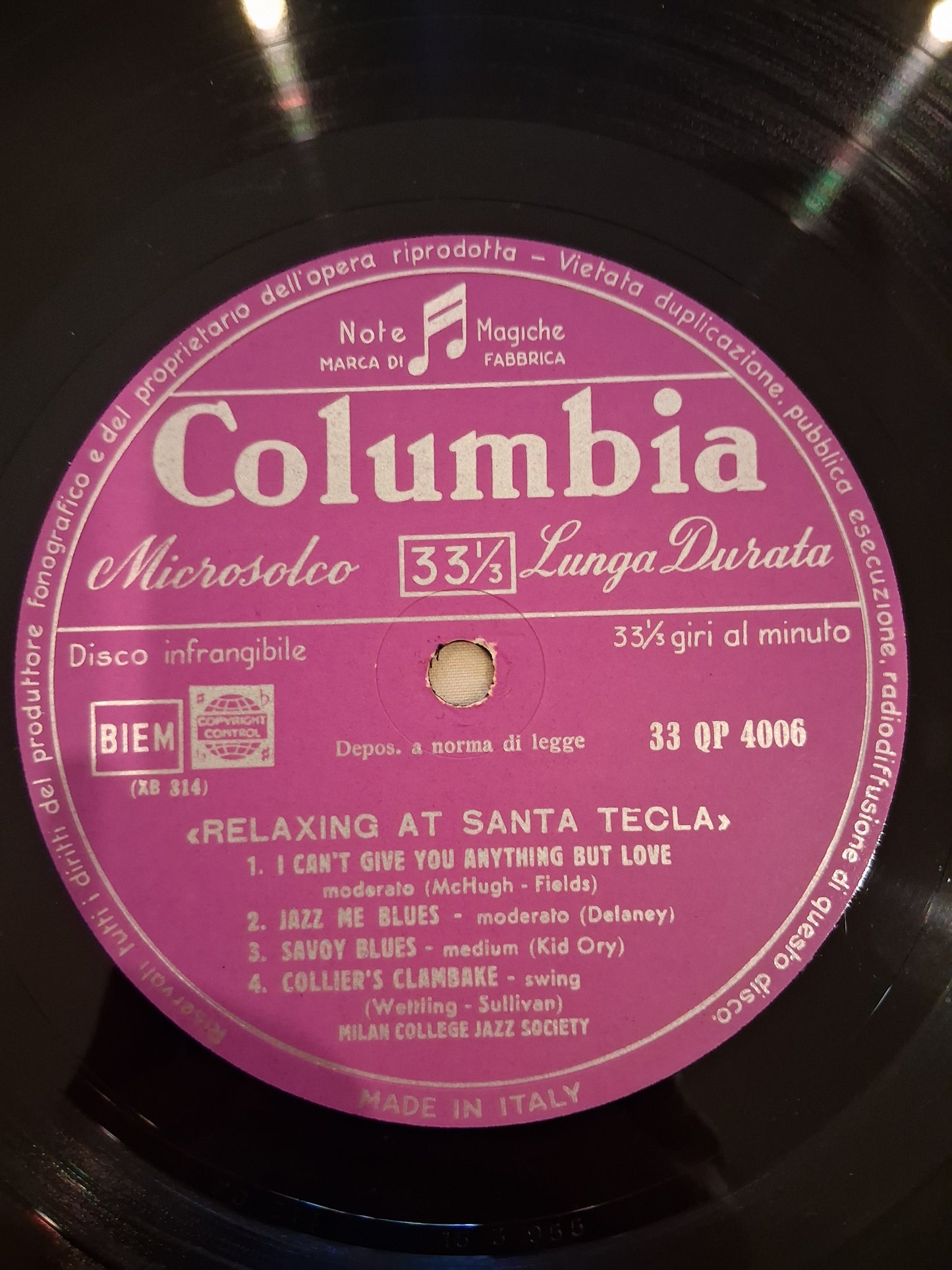 Milan College Jazz Society – Relaxing At Santa Tecla