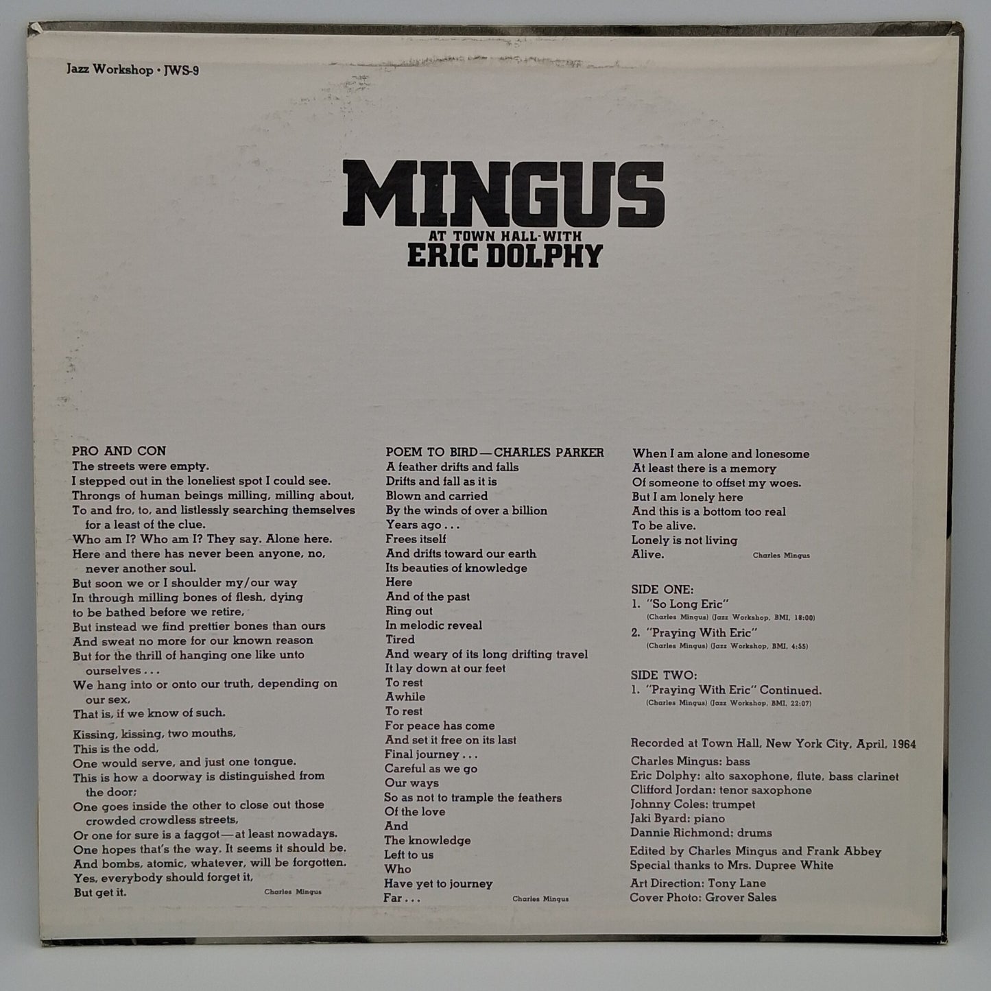 Mingus With Eric Dolphy – At Town Hall