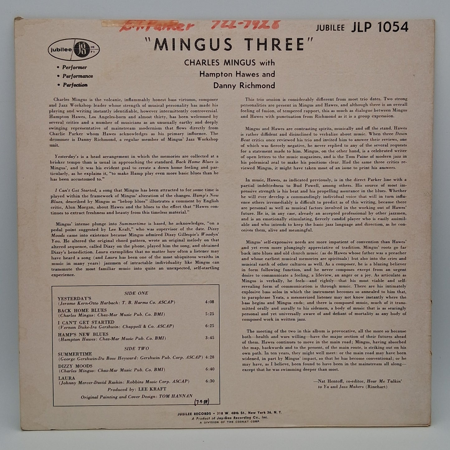 Charles Mingus With Hampton Hawes & Danny Richmond – Mingus Three