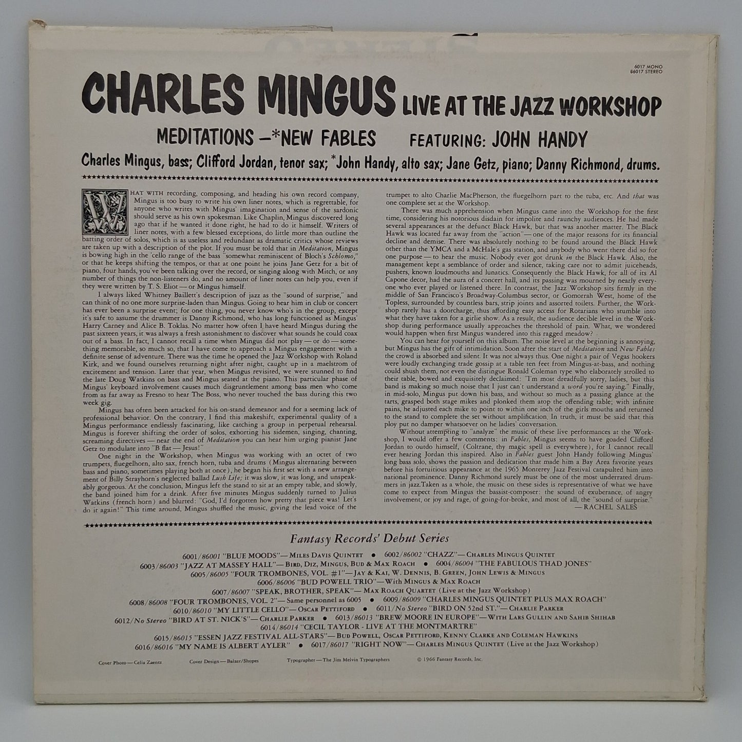 Charles Mingus – Right Now: Live At The Jazz Workshop