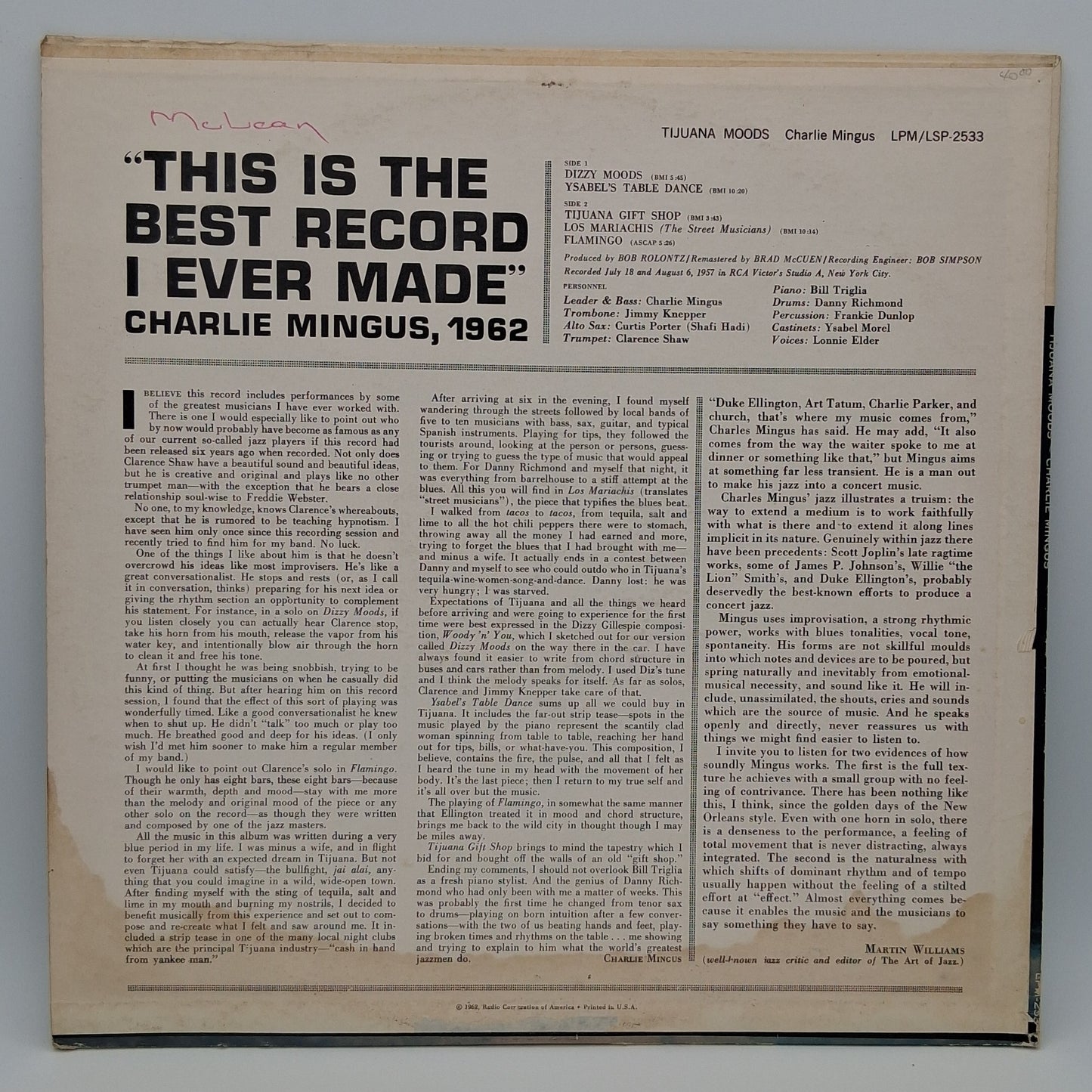 Charlie Mingus – Tijuana Moods