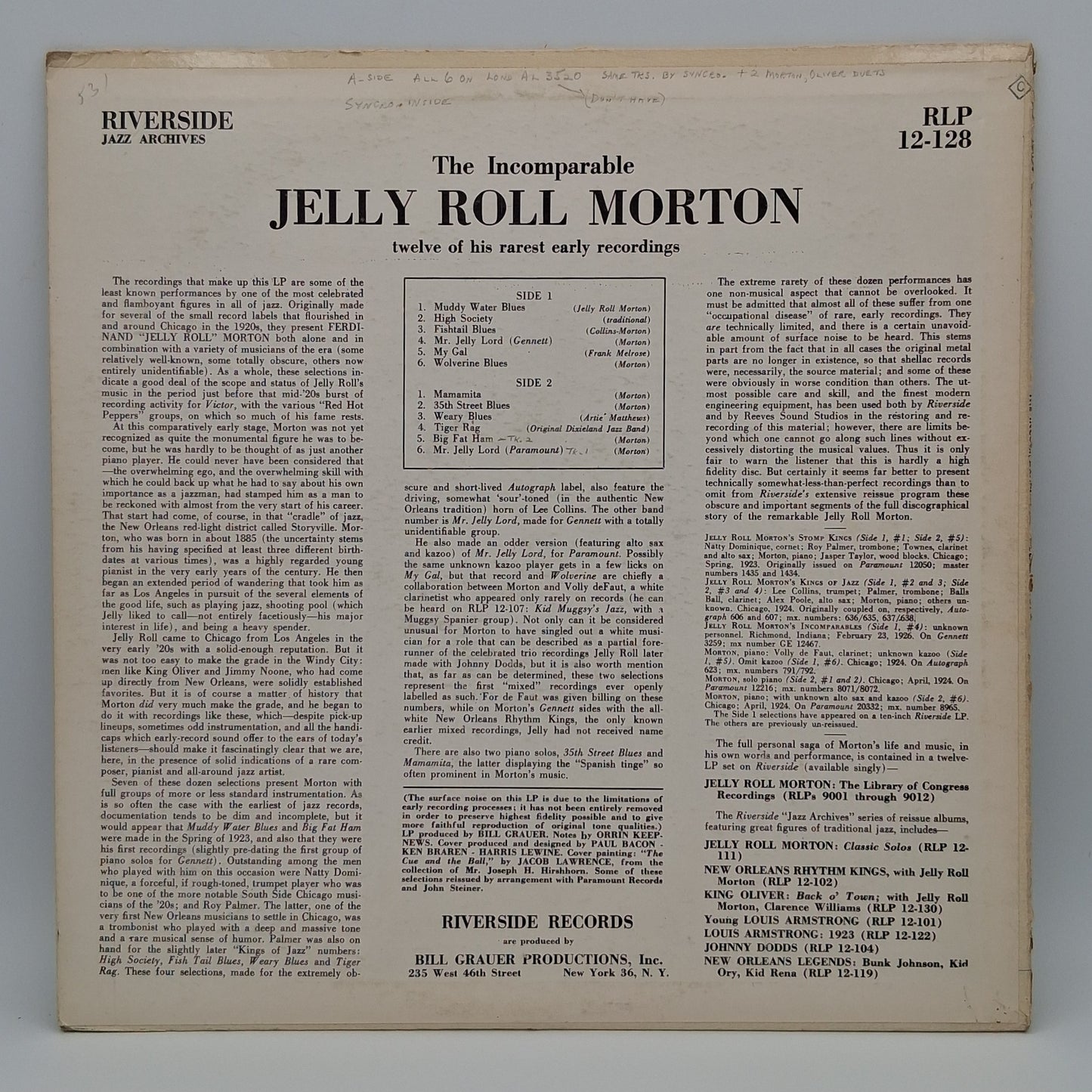 Jelly Roll Morton – The Incomparable Jelly Roll Morton (His Rarest Recordings)