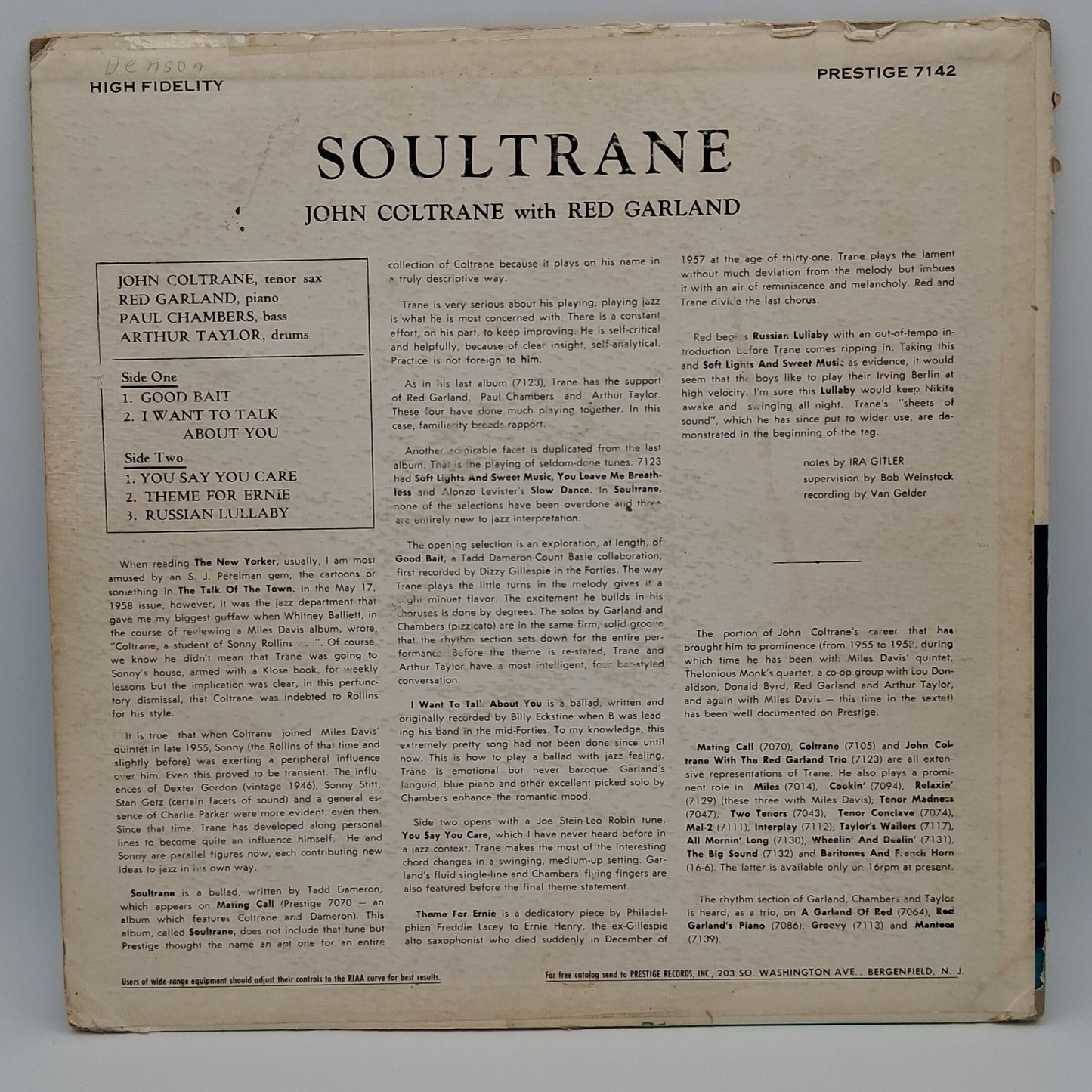John Coltrane With Red Garland – Soultrane