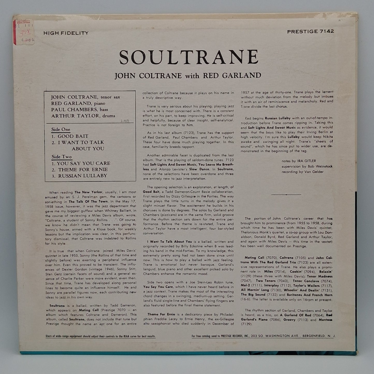 John Coltrane With Red Garland – Soultrane