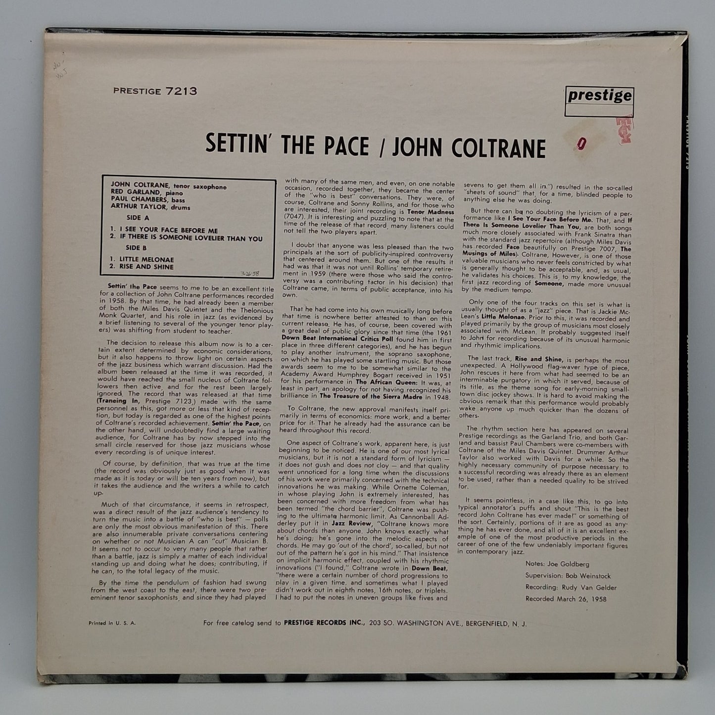 John Coltrane – Settin' The Pace