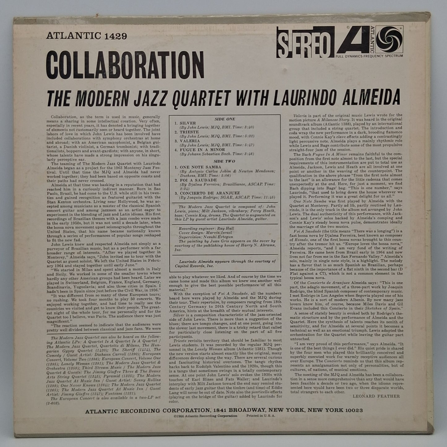 The Modern Jazz Quartet With Laurindo Almeida – Collaboration