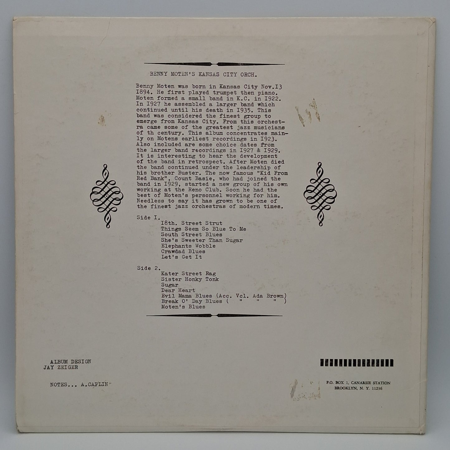 Bennie Moten's Kansas City Orchestra – Bennie Moten's Kansas City Orchestra 1923-1929