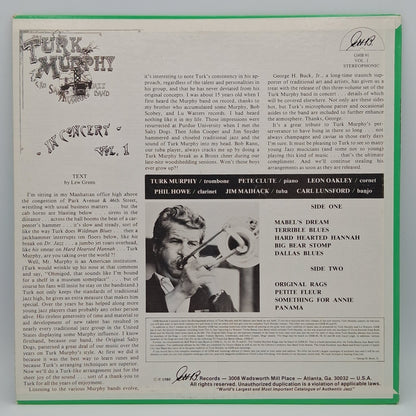 Turk Murphy & His San Francisco Jazz Band – In Concert - Vol. 1