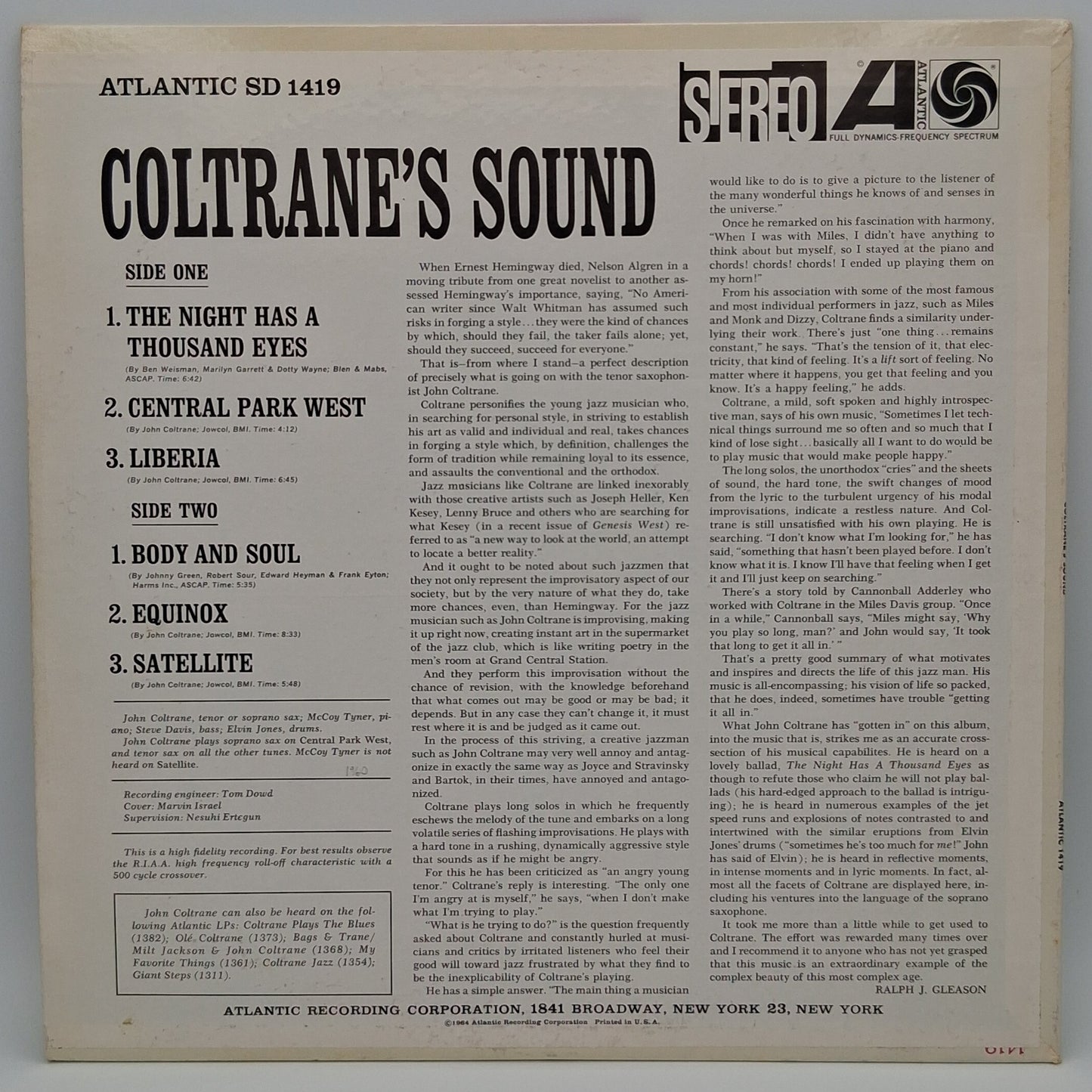 John Coltrane – Coltrane's Sound