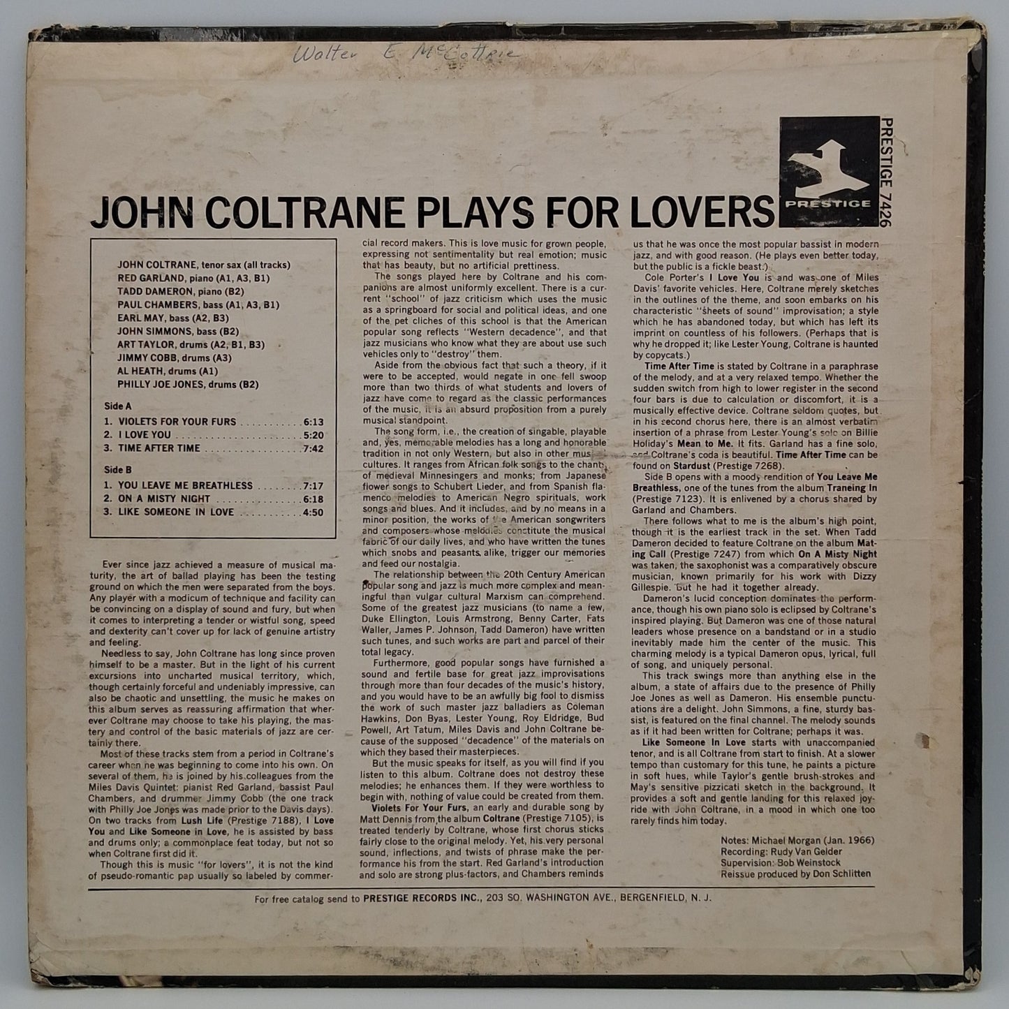 John Coltrane – John Coltrane Plays For Lovers
