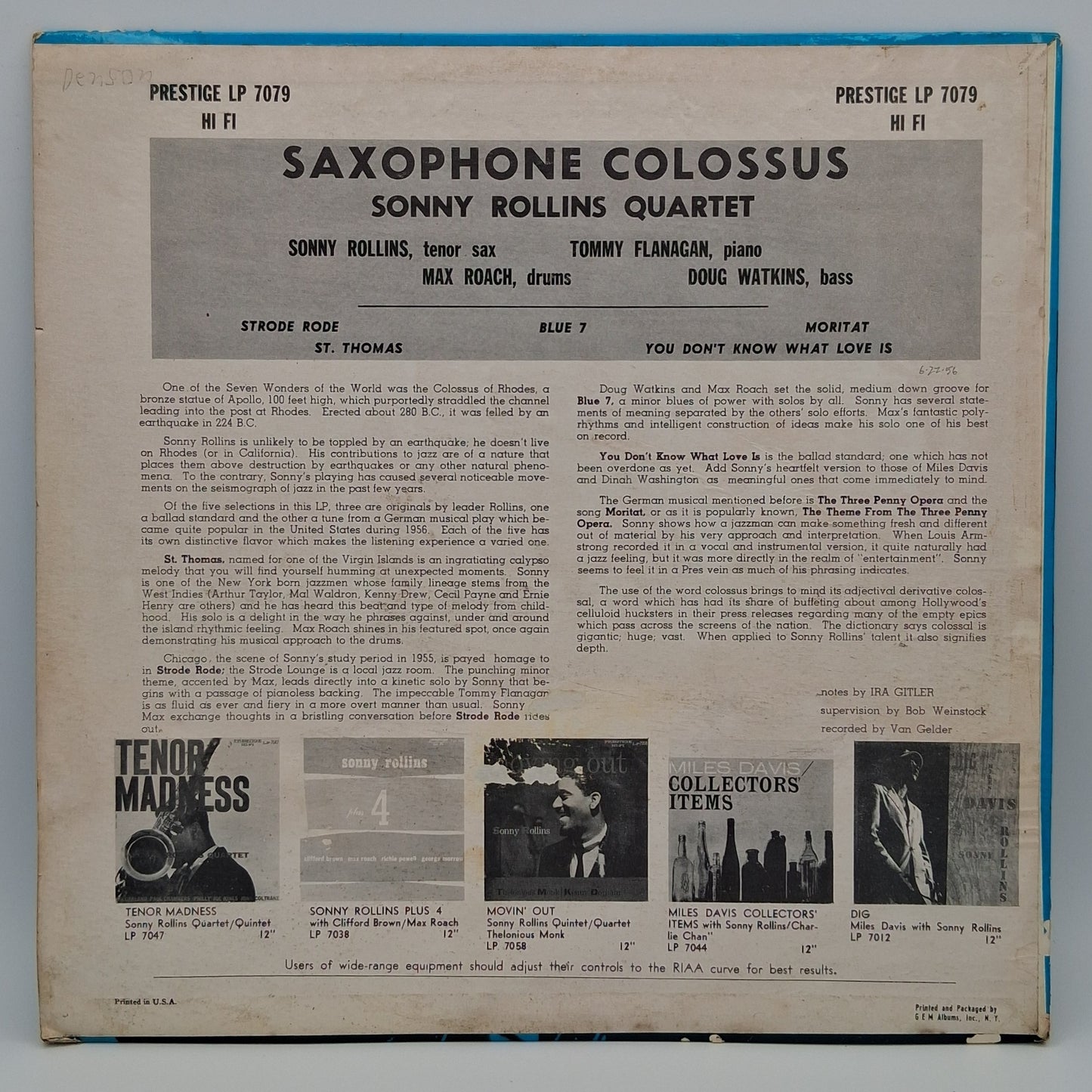 Sonny Rollins – Saxophone Colossus