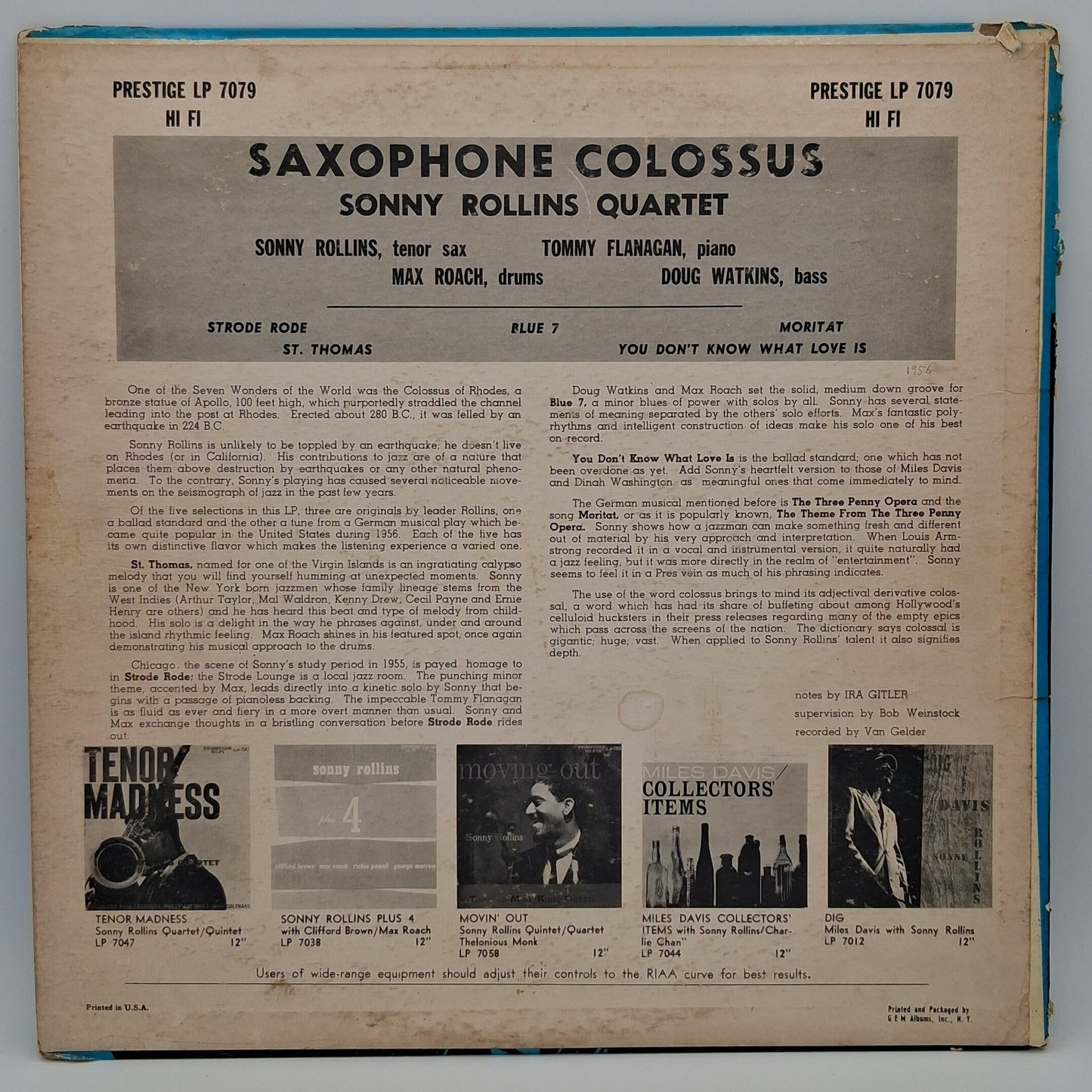 Sonny Rollins – Saxophone Colossus