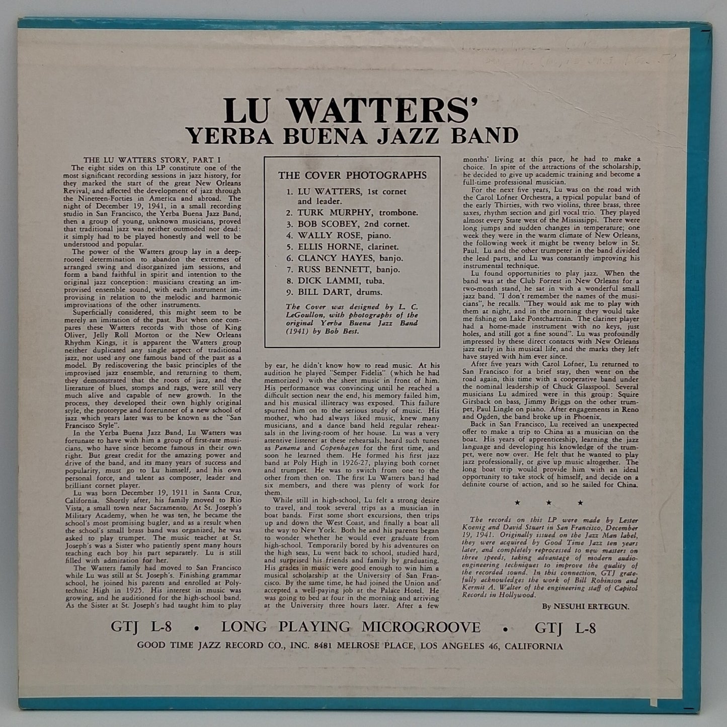 Lu Watters' Yerba Buena Jazz Band – Lu Watters' Yerba Buena Jazz Band