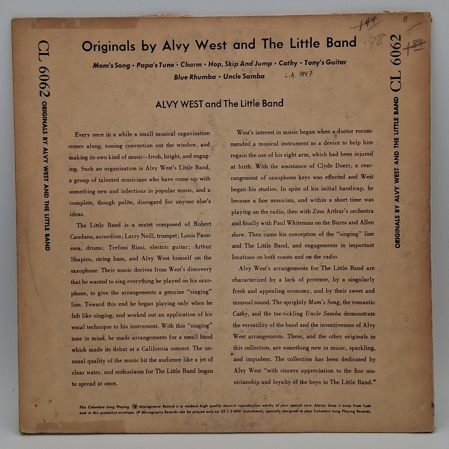 Alvy West And The Little Band – Originals By Alvy West And The Little Band