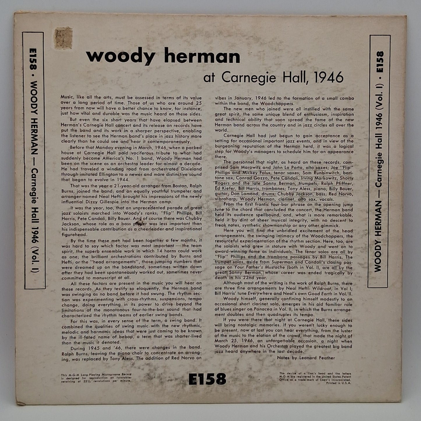 Woody Herman (And The Herd) – At Carnegie Hall, 1946 - Vol. I