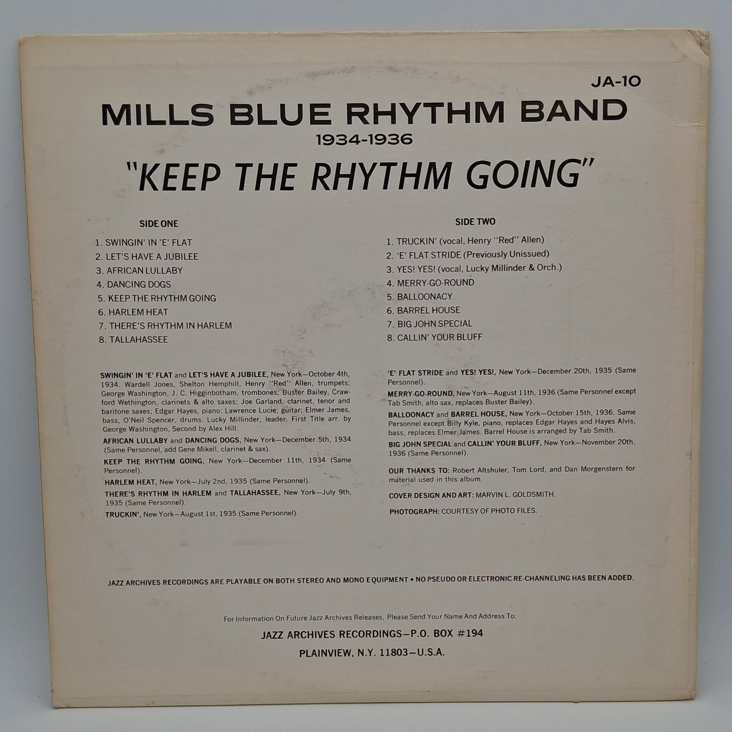 Mills Blue Rhythm Band – 'Keep The Rhythm Going' 1935-1936