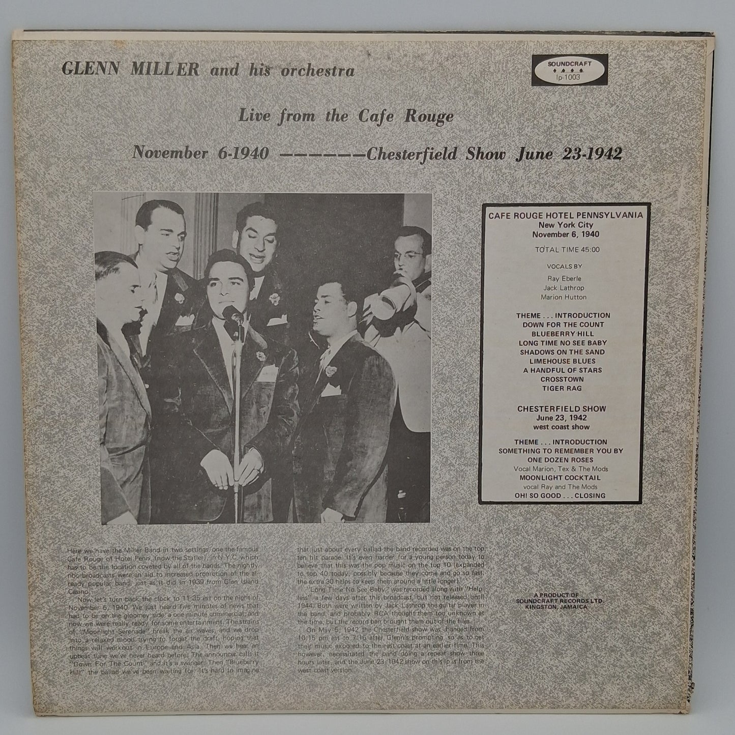 Glenn Miller And His Orchestra – Live From The Cafe Rouge And Chesterfield Show
