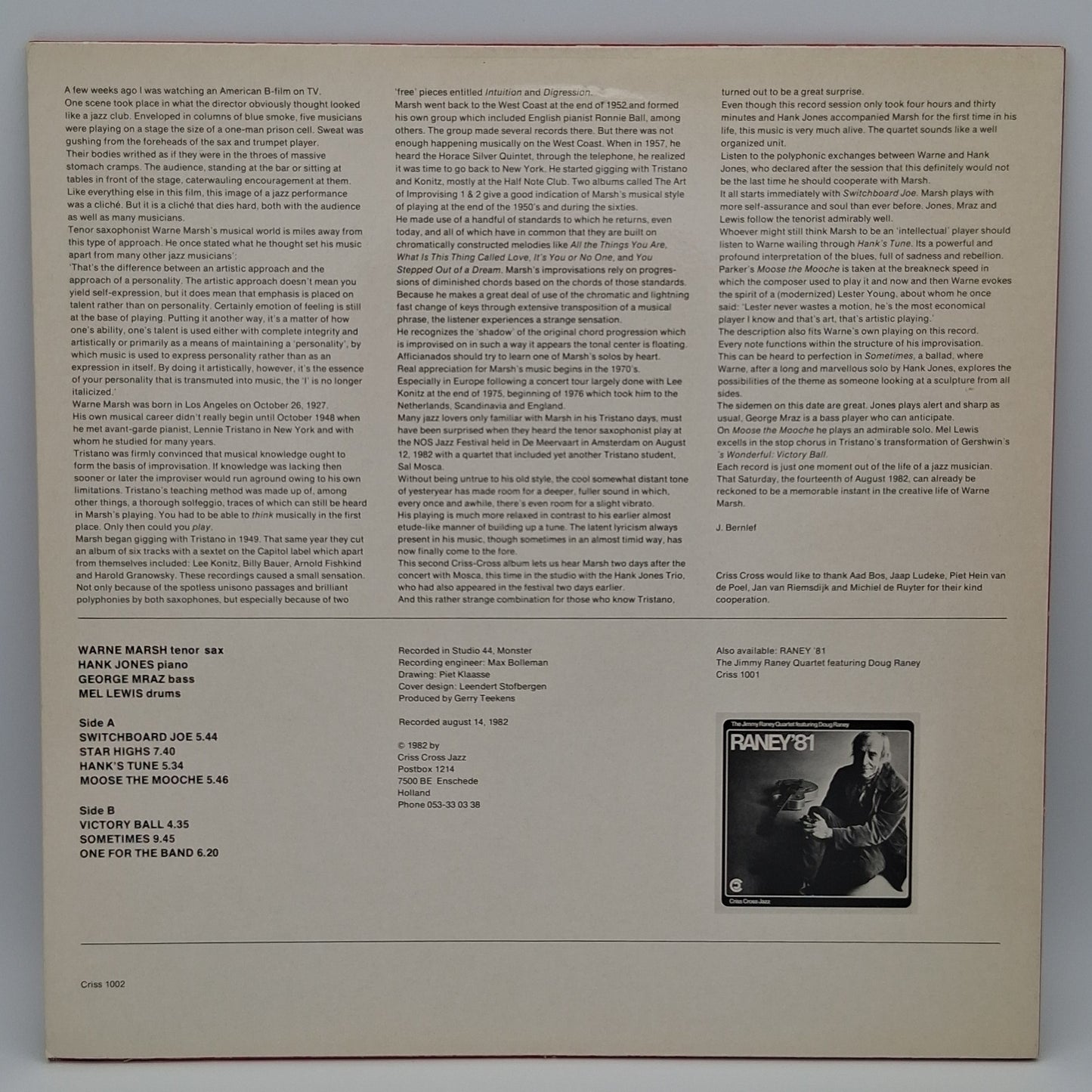 Warne Marsh With Hank Jones, George Mraz And Mel Lewis – Star Highs