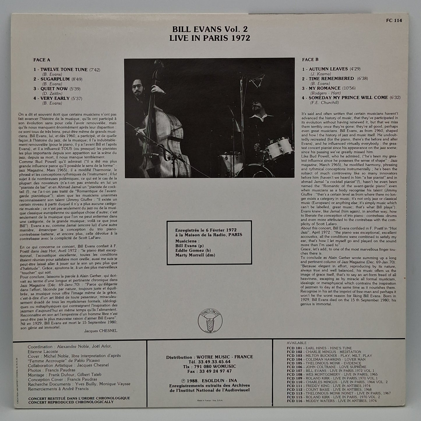 Bill Evans – Live In Paris 1972 Vol. 2
