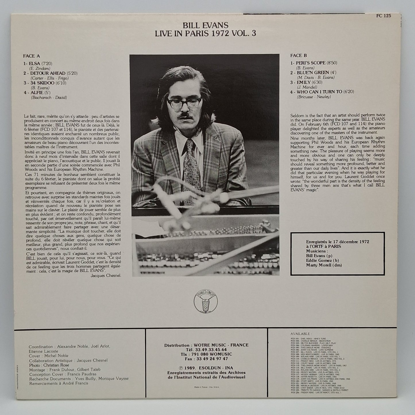 Bill Evans – Live In Paris 1972 Vol. 3