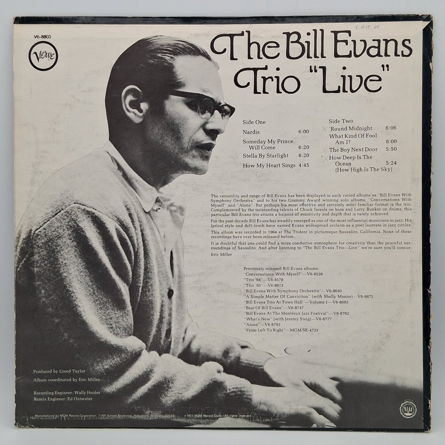 The Bill Evans Trio – "Live"