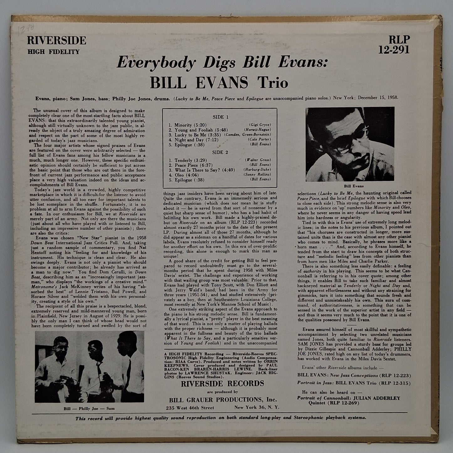 Bill Evans Trio – Everybody Digs Bill Evans
