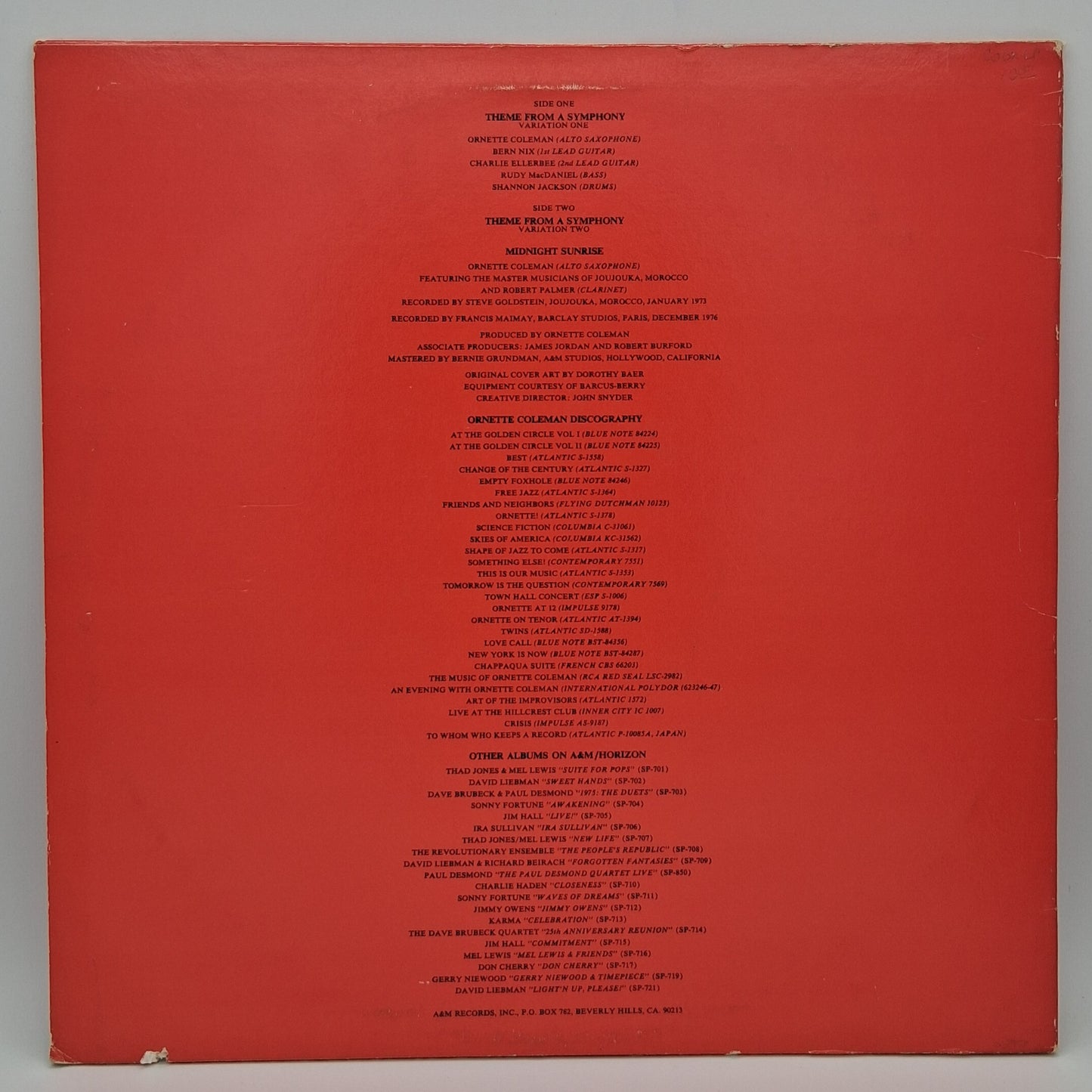 Ornette Coleman – Dancing In Your Head