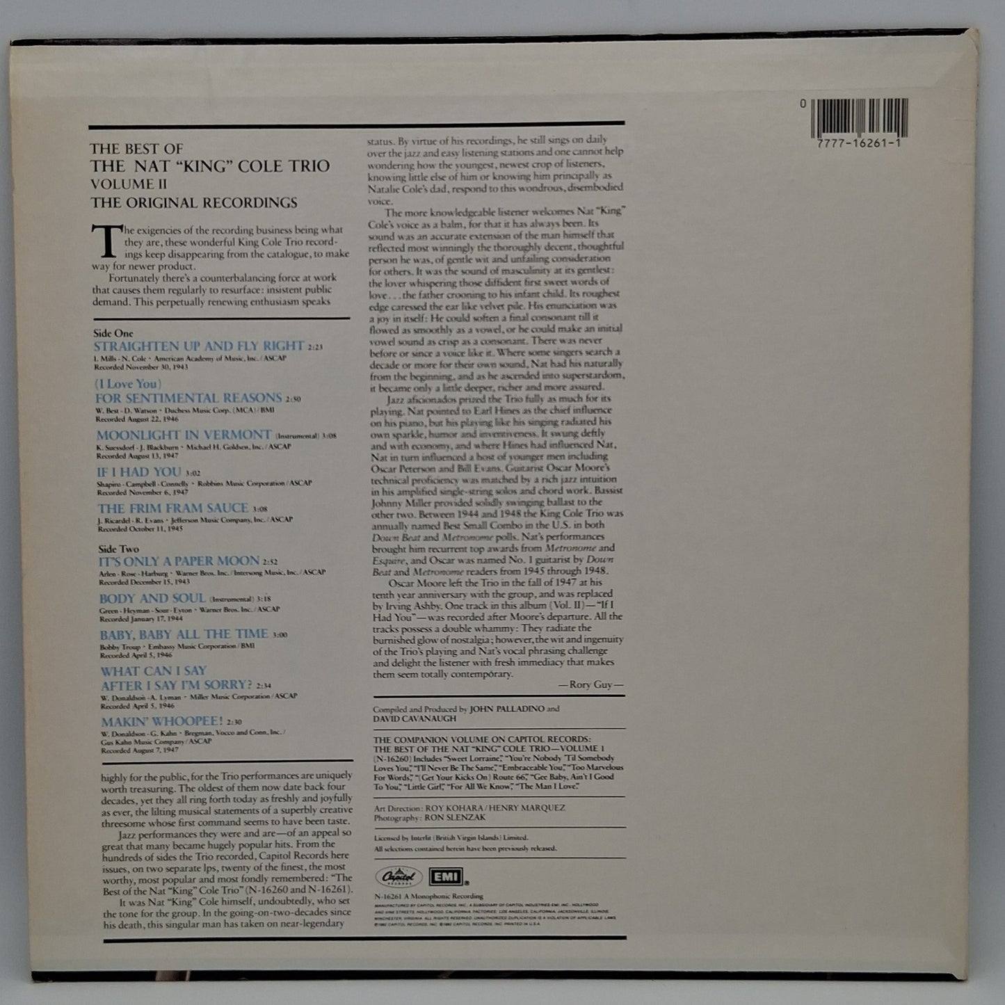 Nat King Cole – The Best Of The Nat "King" Cole Trio Volume 1