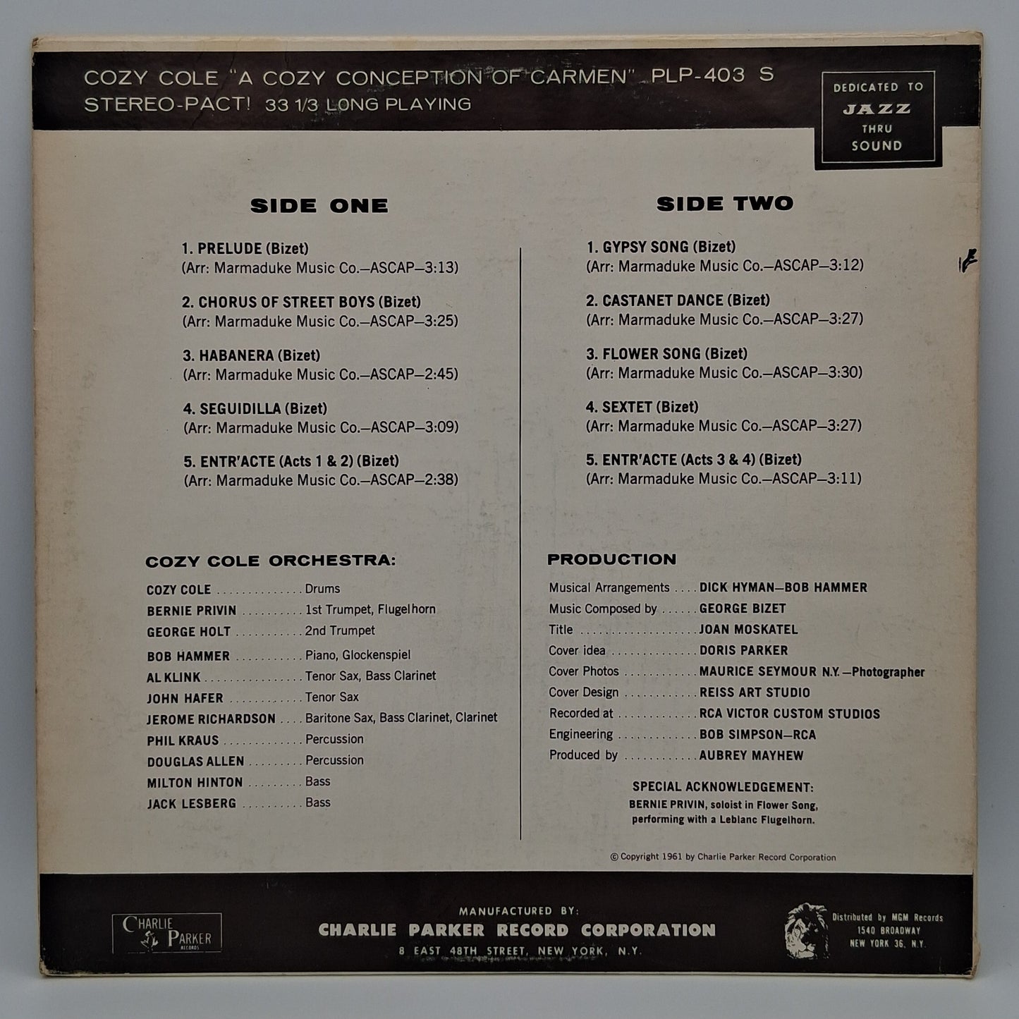 Cozy Cole – A Cozy Conception Of Carmen