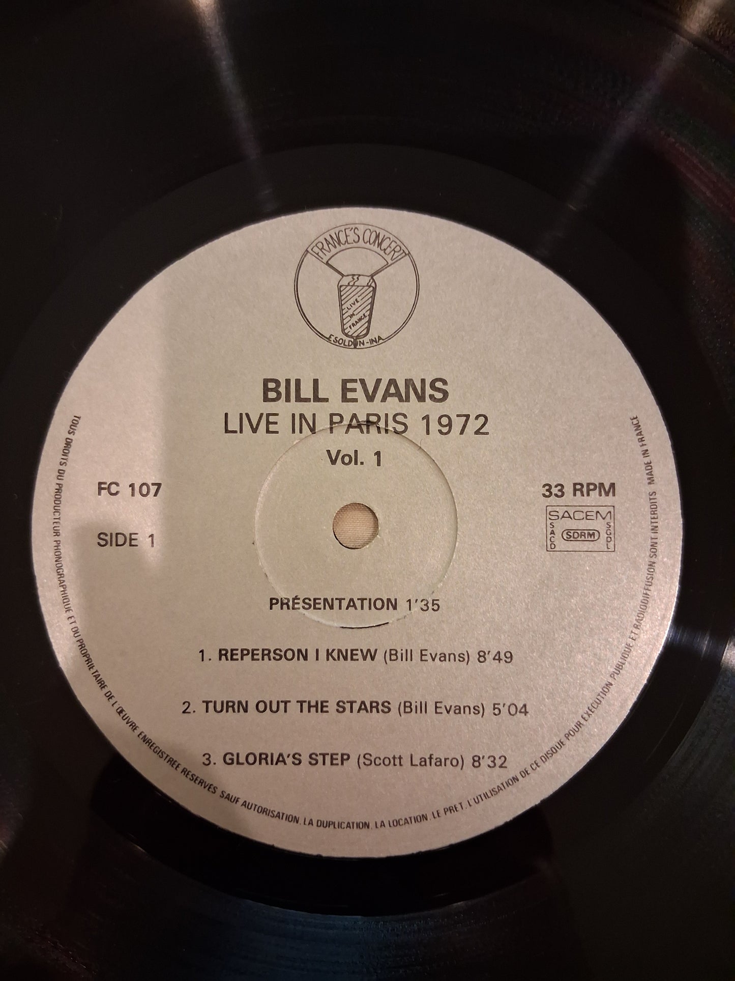 Bill Evans – Live In Paris 1972 Vol. 1